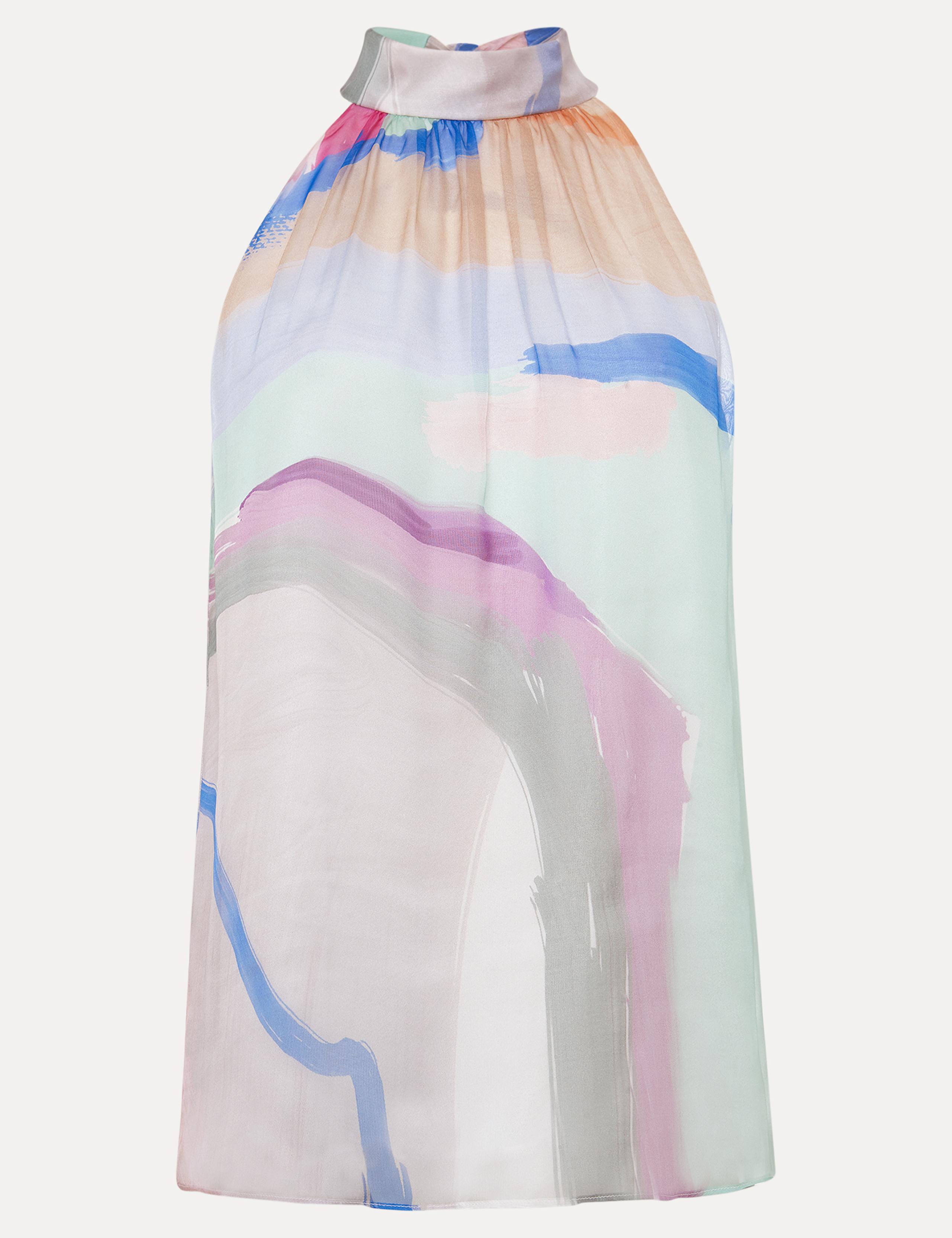 Pure Silk Printed Halter Neck Top 2 of 6