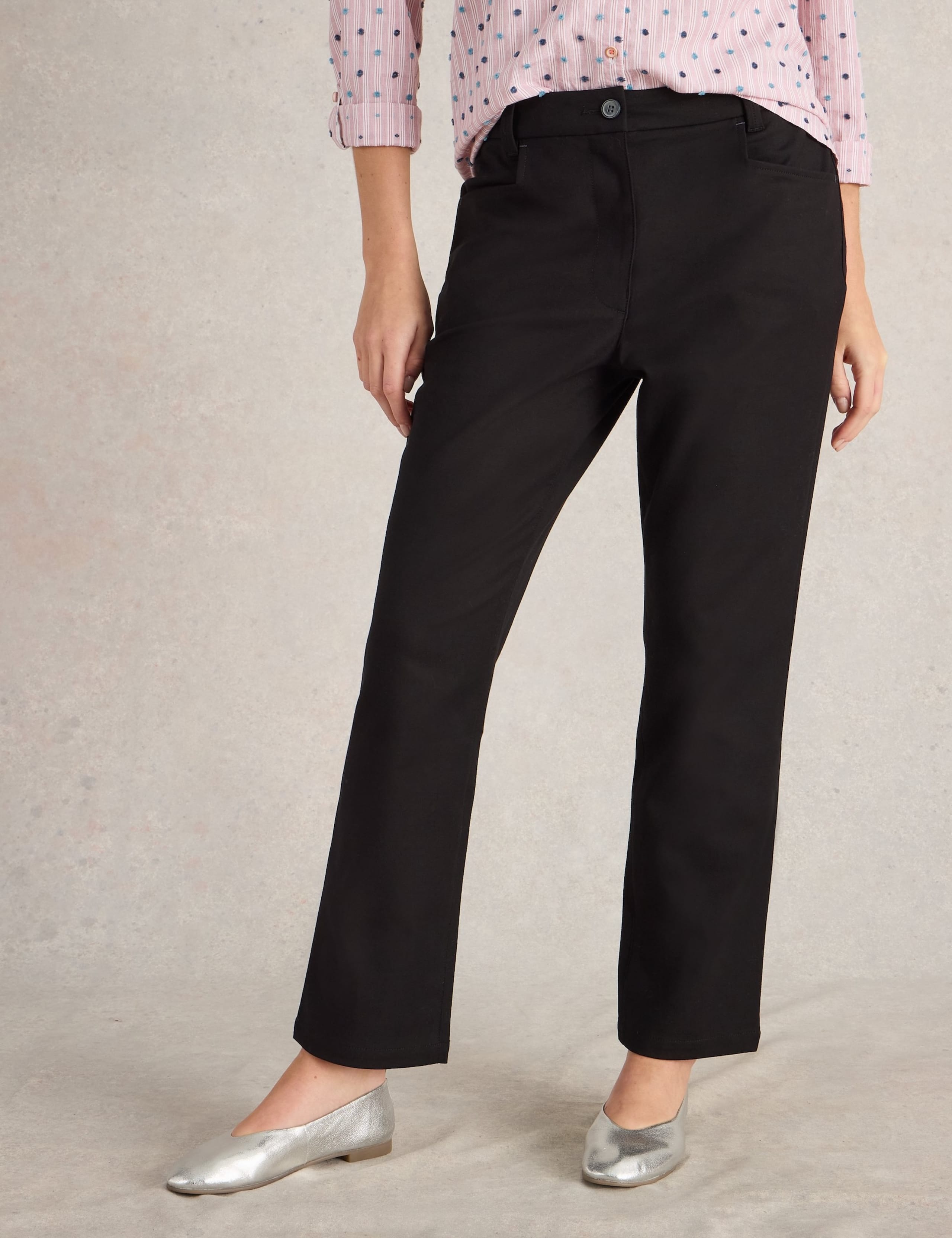 Cotton Rich Stretch Ankle Grazer Trousers 5 of 6