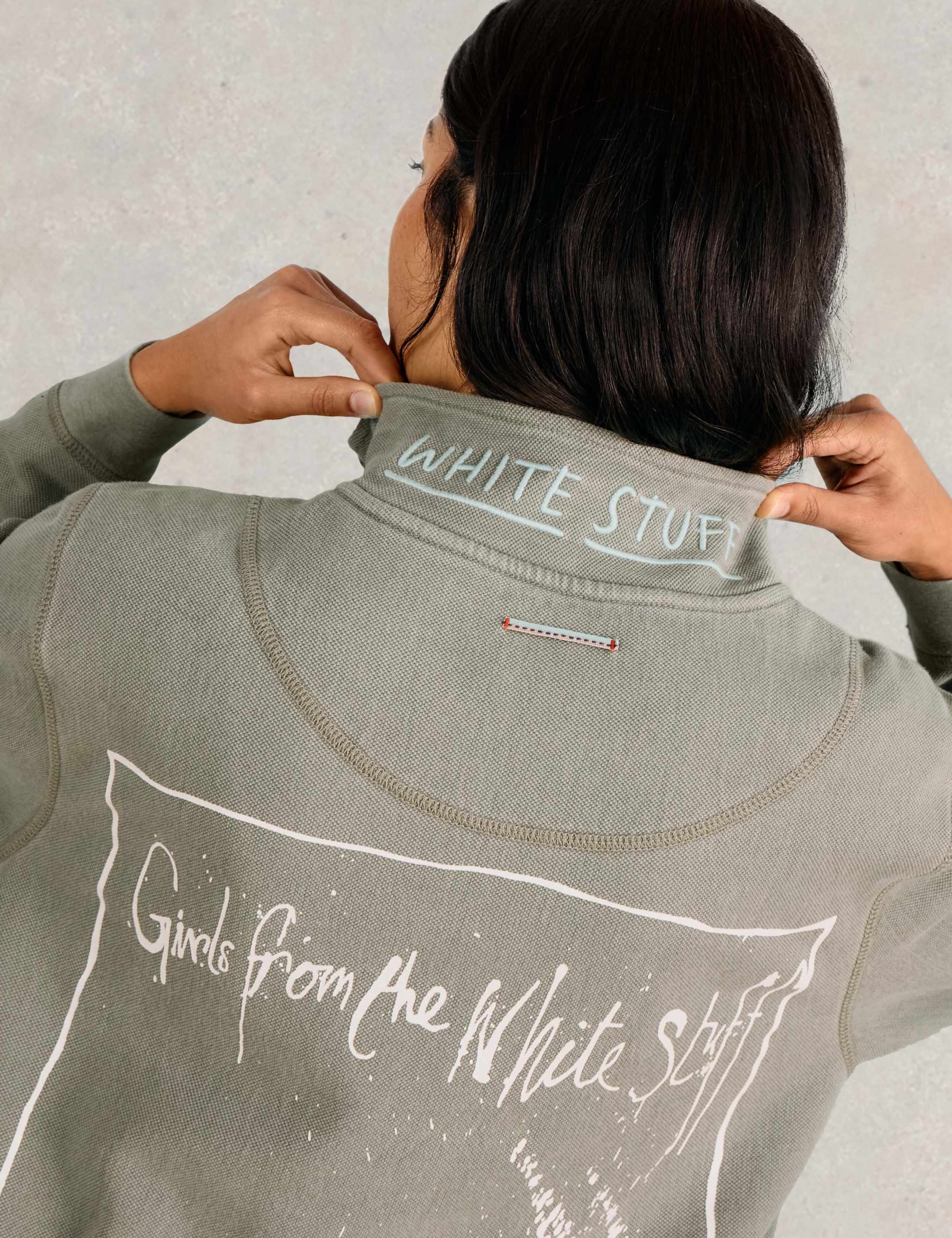 Pure Cotton Funnel Neck Half Zip Sweatshirt 5 of 7