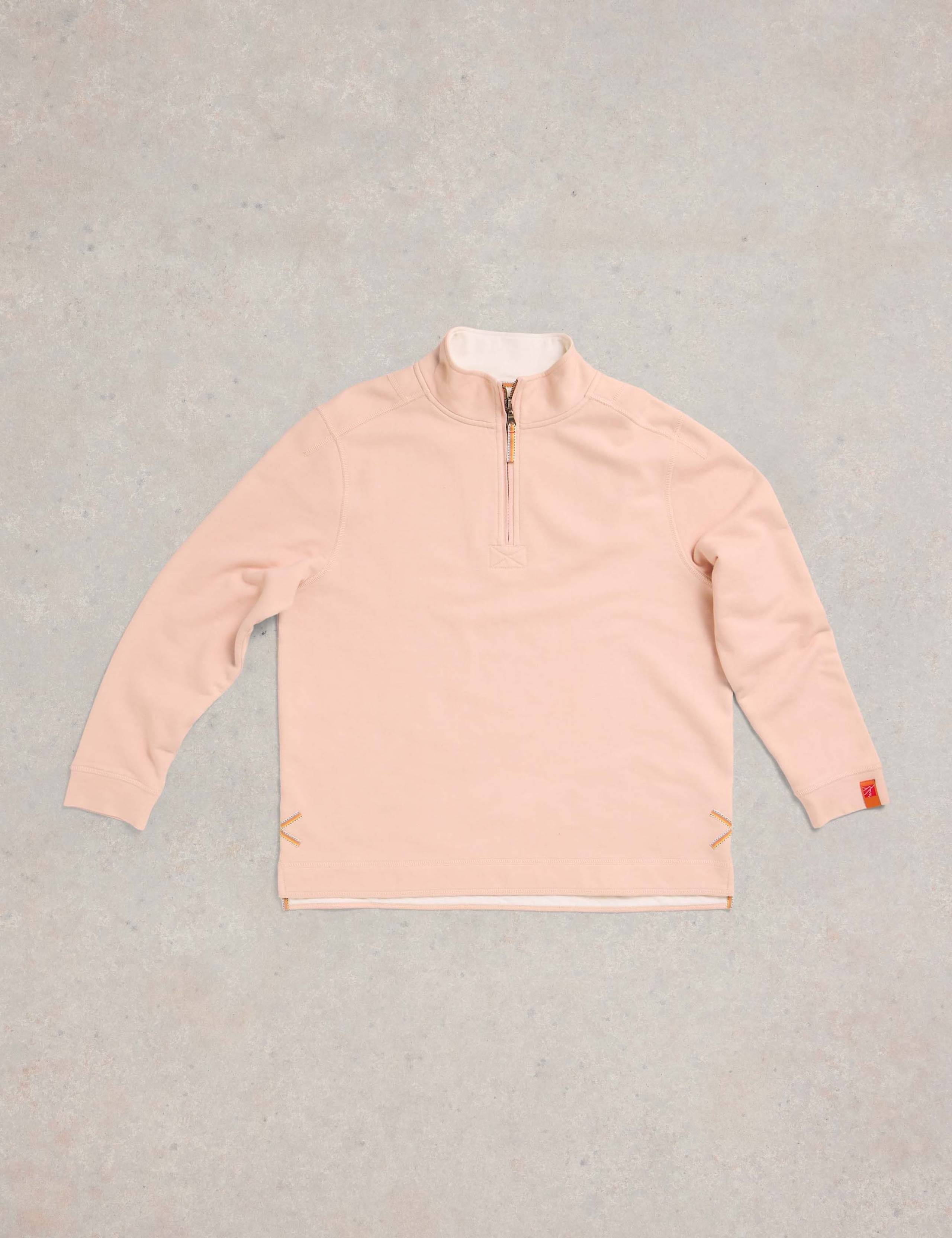 Pure Cotton Funnel Neck Half Zip Sweatshirt 2 of 7