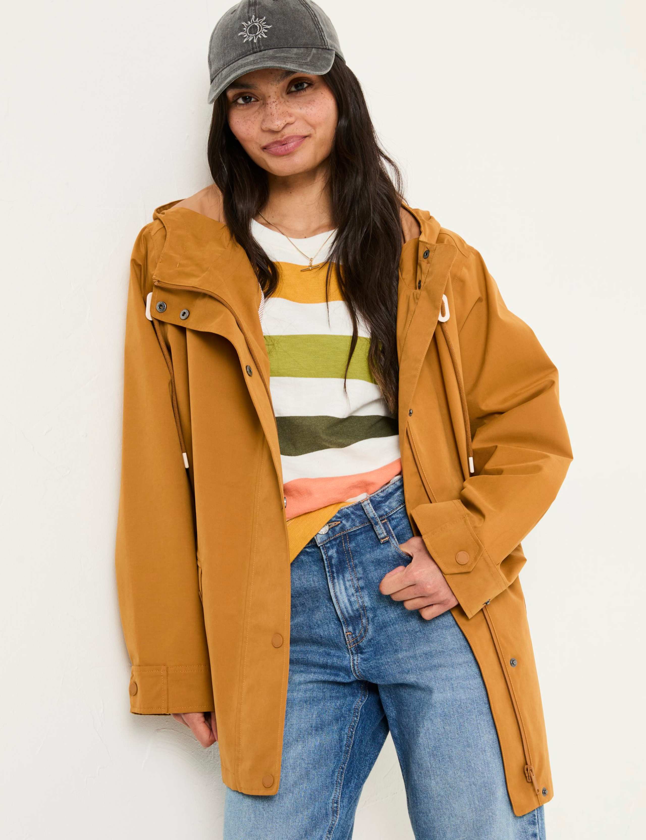 Cotton Blend Hooded Raincoat 2 of 5