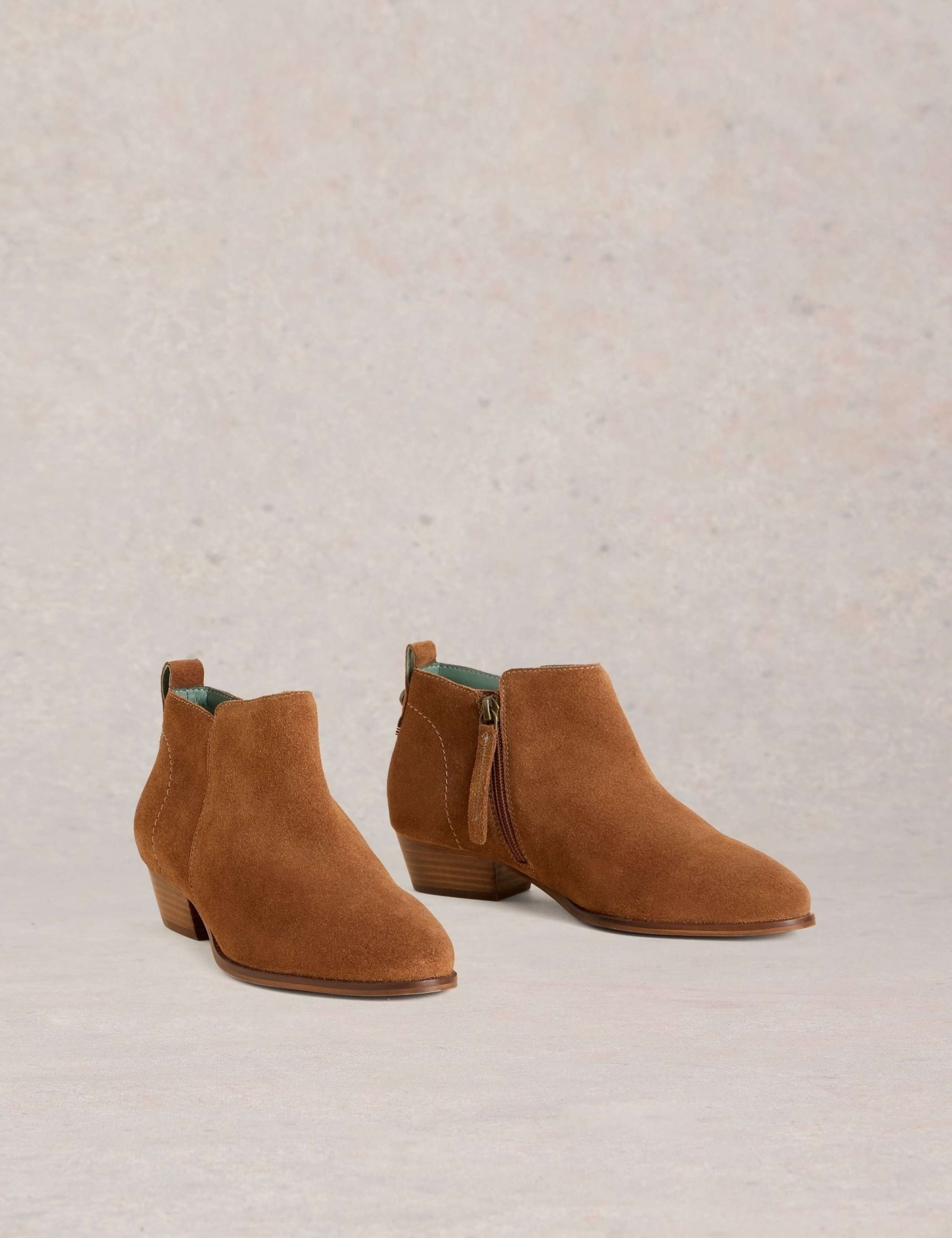 Wide Fit Suede Block Heel Ankle Boots 2 of 5