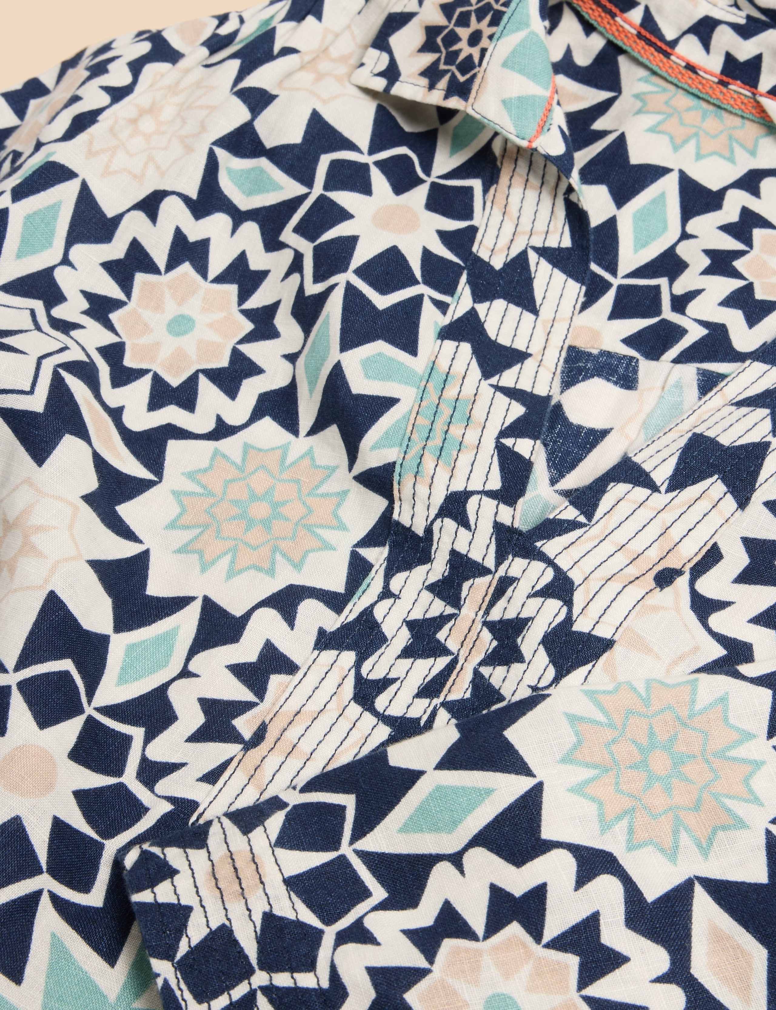 Linen Printed V-Neck Tunic 6 of 6