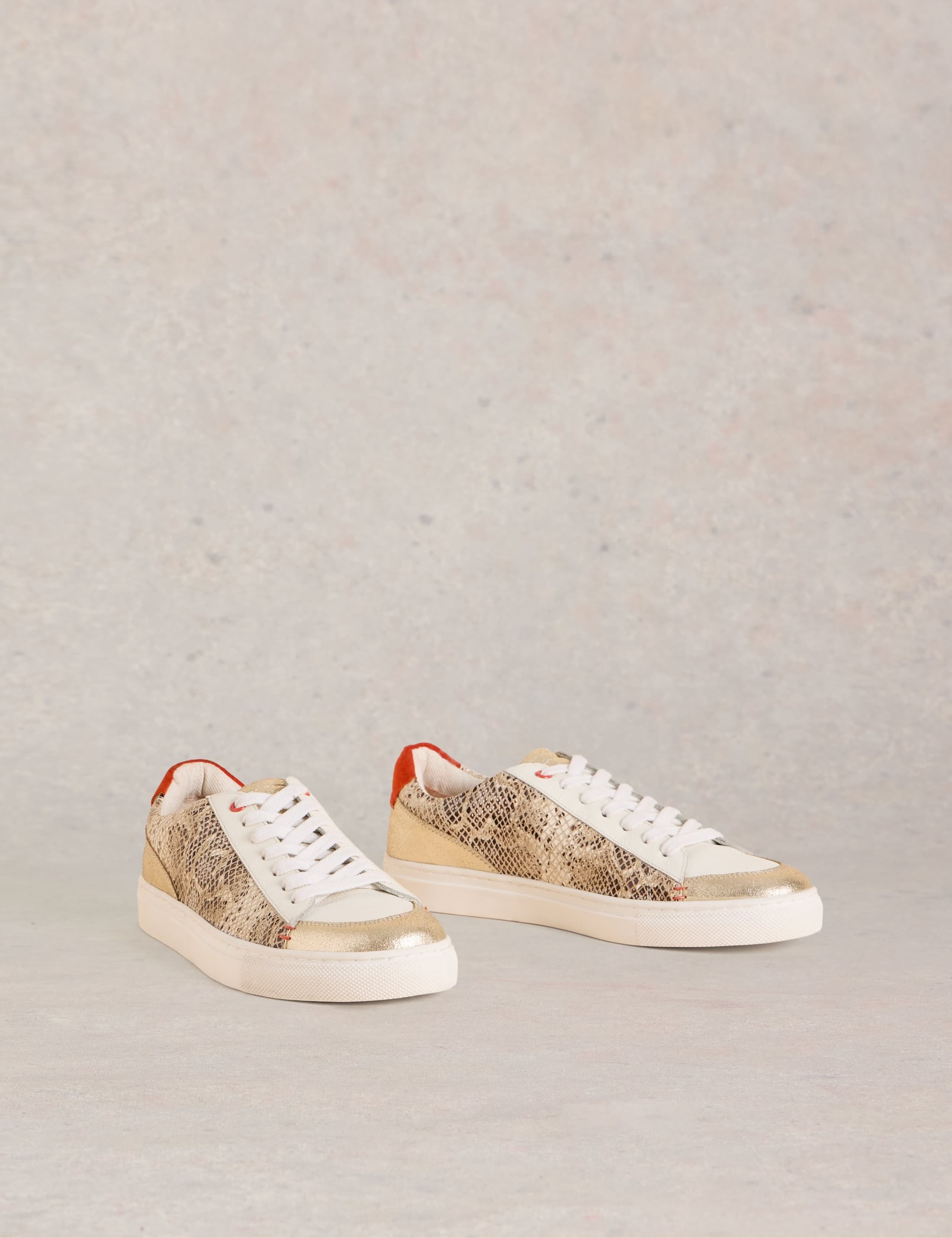 Leather Animal Print Metallic Trainers 2 of 4