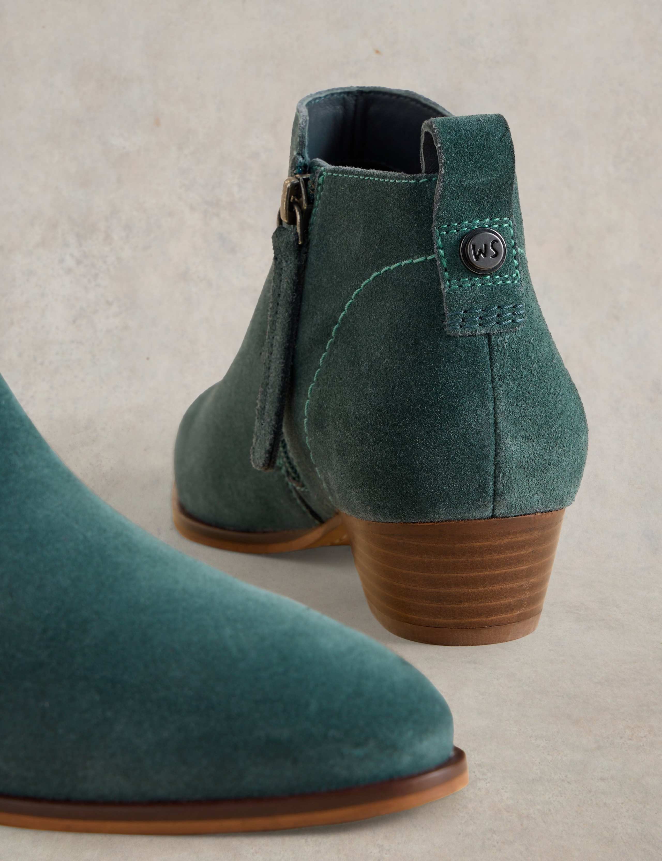 Suede Block Heel Ankle Boots 4 of 4