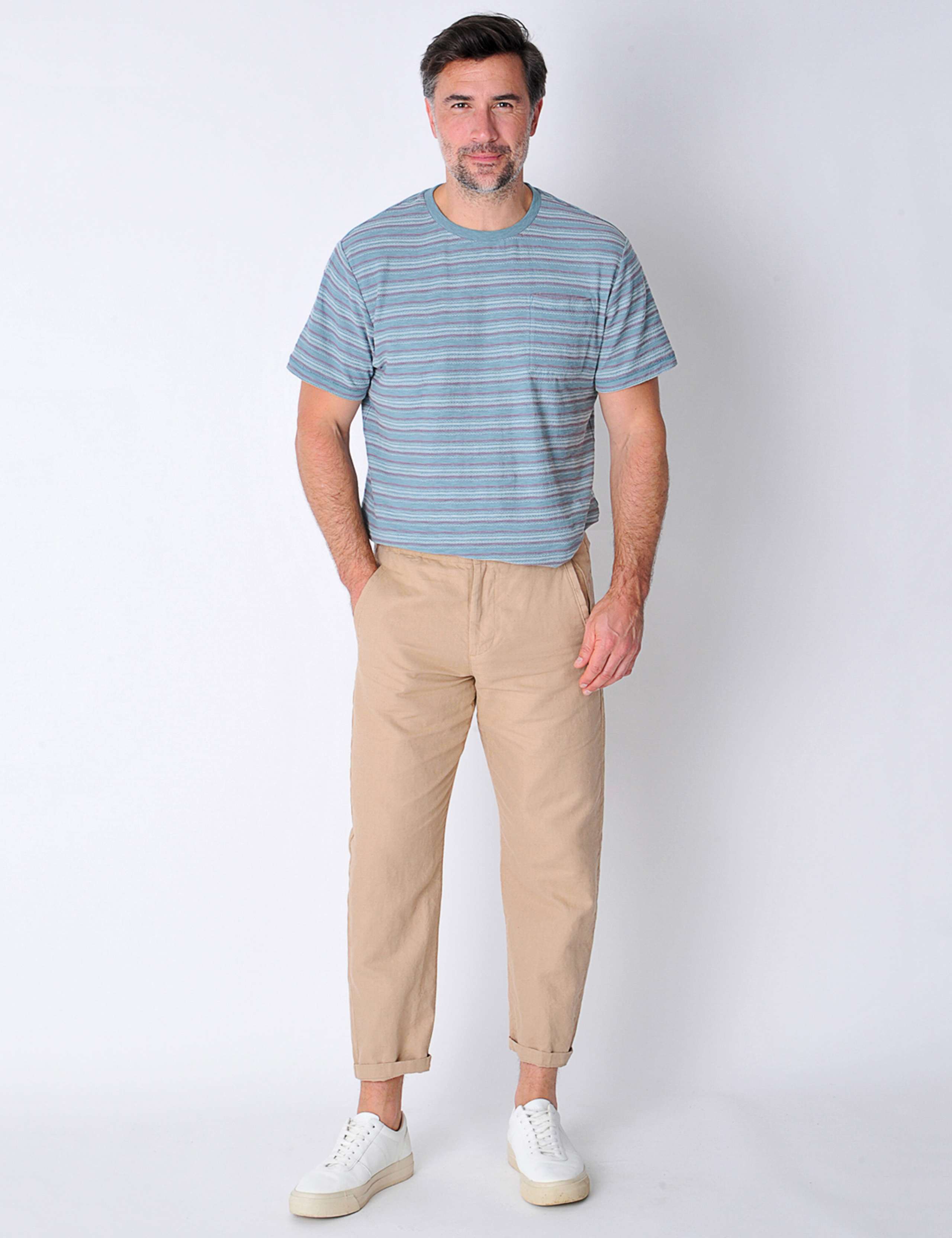 Tapered Fit Cotton Rich Lightweight Trousers 3 of 6