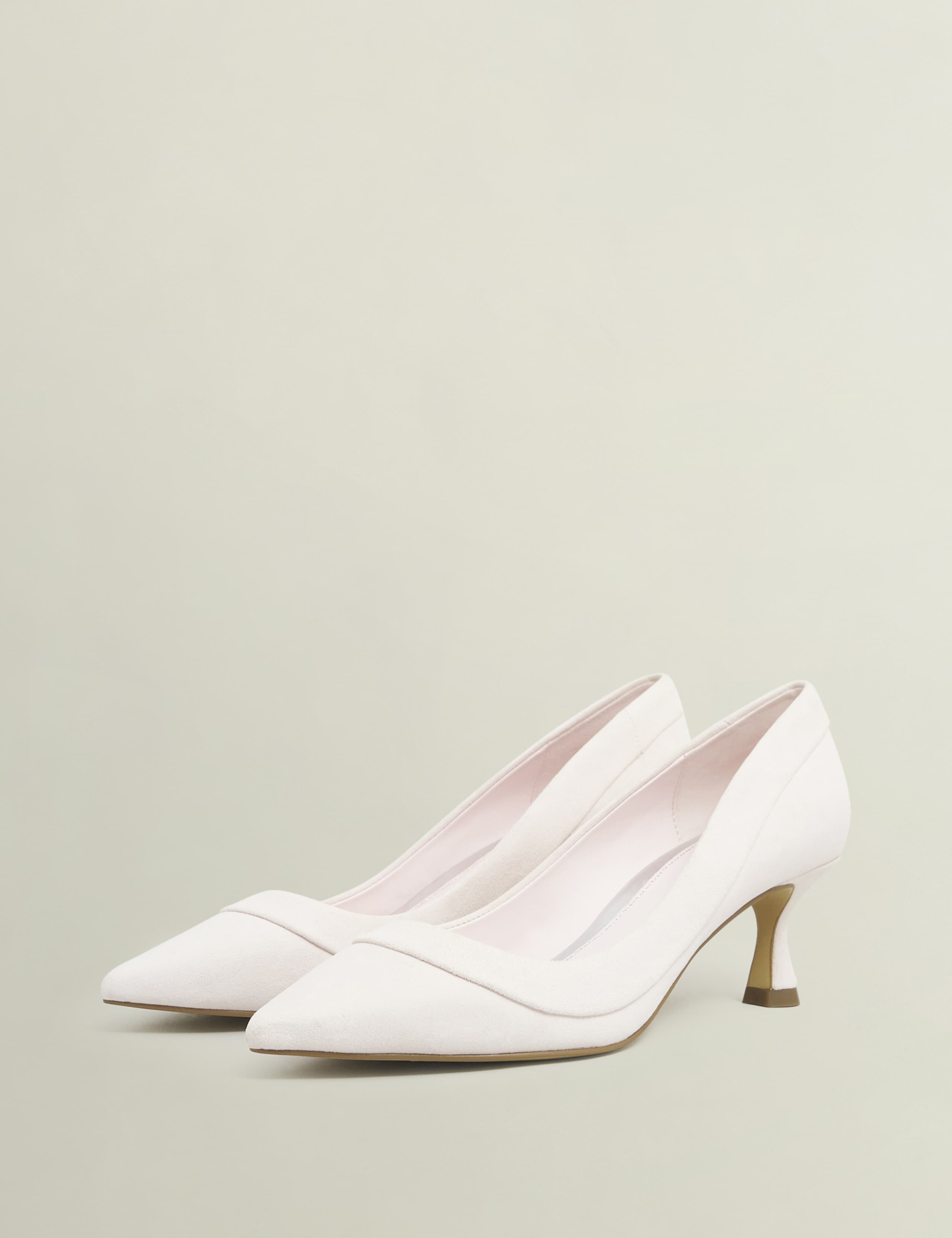 Slip On Kitten Heel Pointed Court Shoes 2 of 7