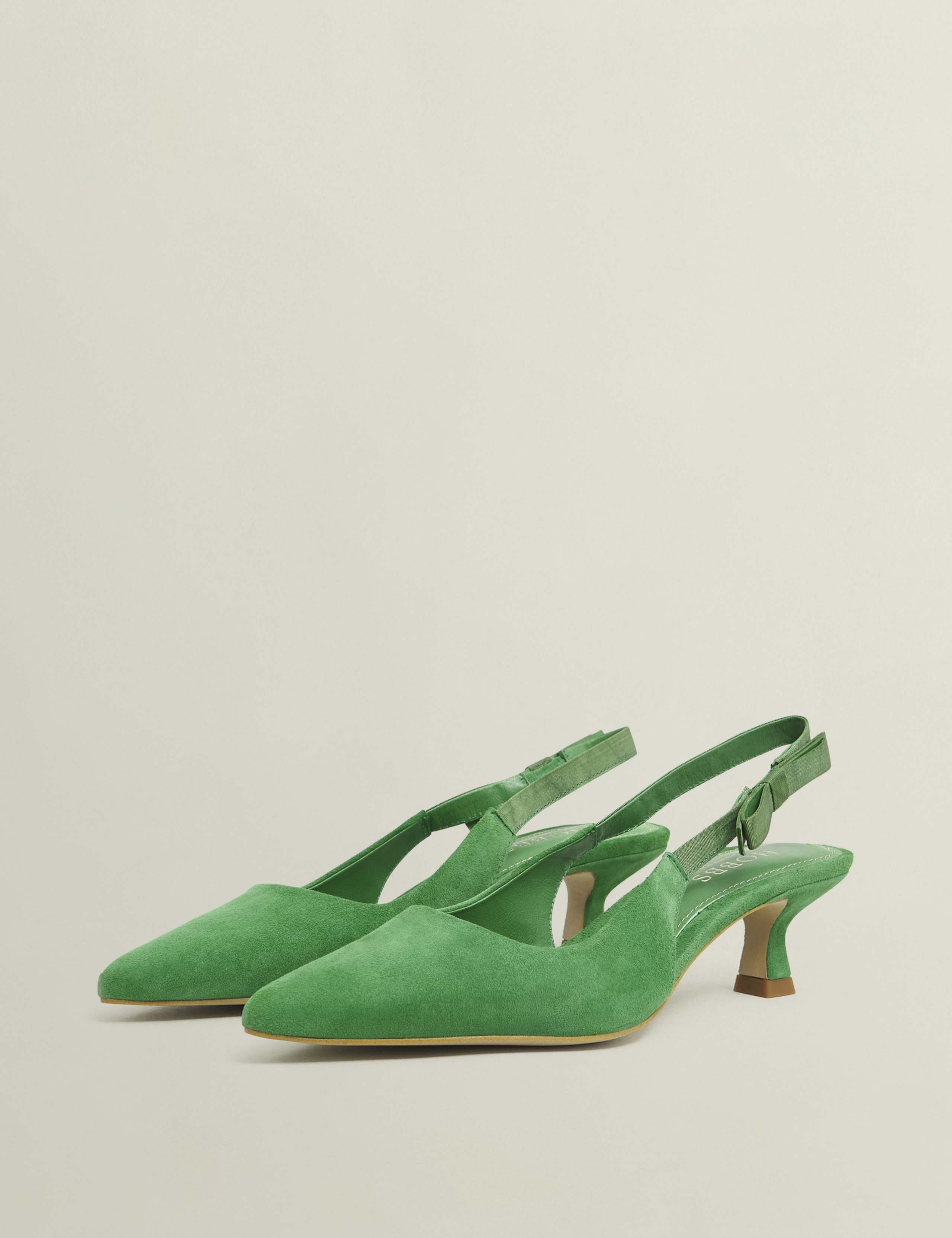 Suede Kitten Heel Pointed Slingback Shoes 2 of 5