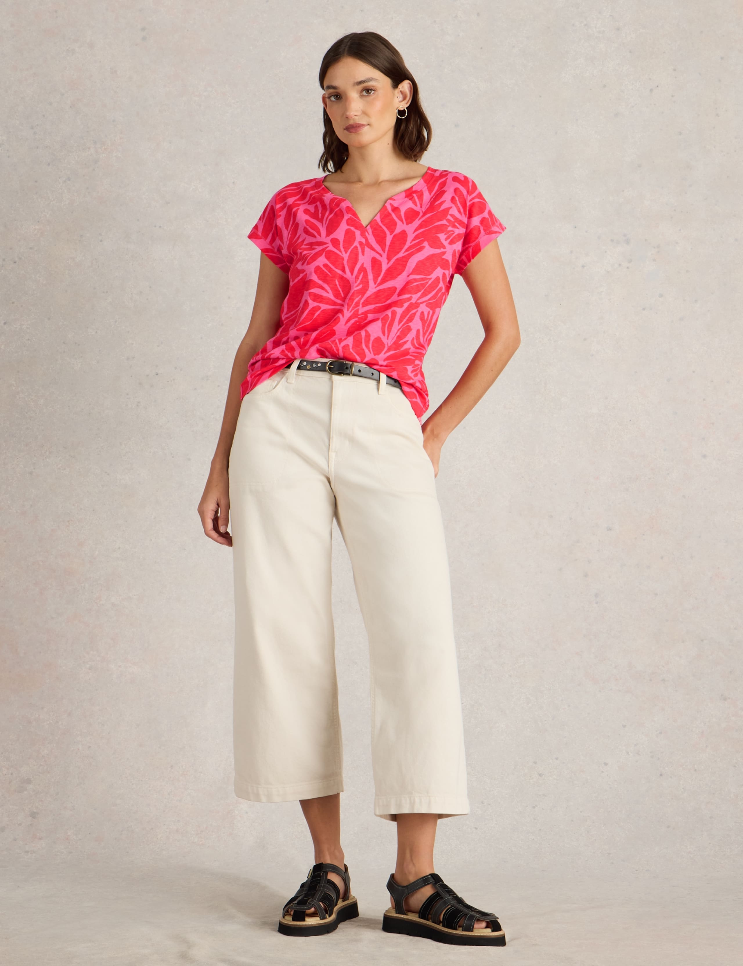 Pure Cotton Printed Notch Neck T-Shirt 3 of 6