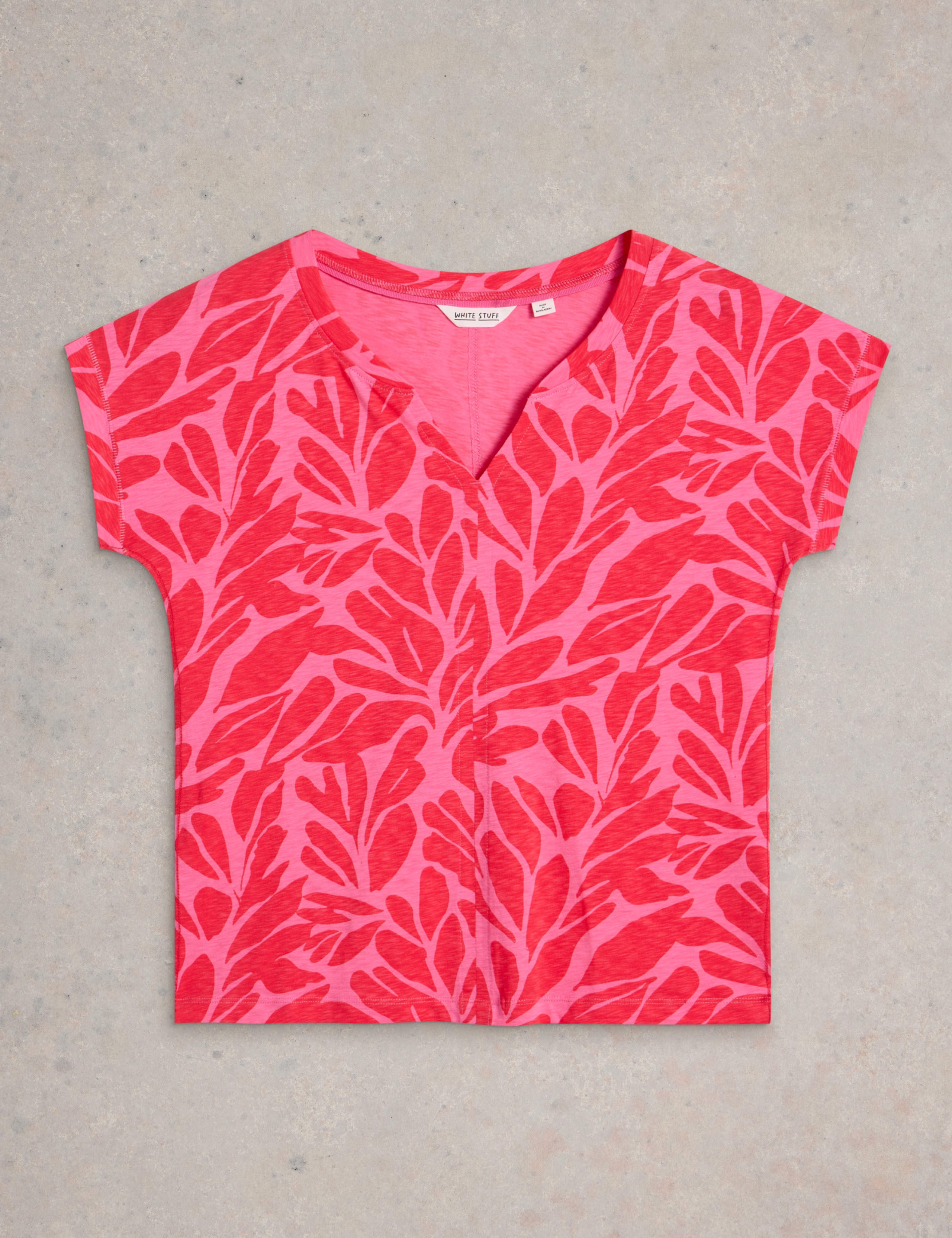 Pure Cotton Printed Notch Neck T-Shirt 2 of 6