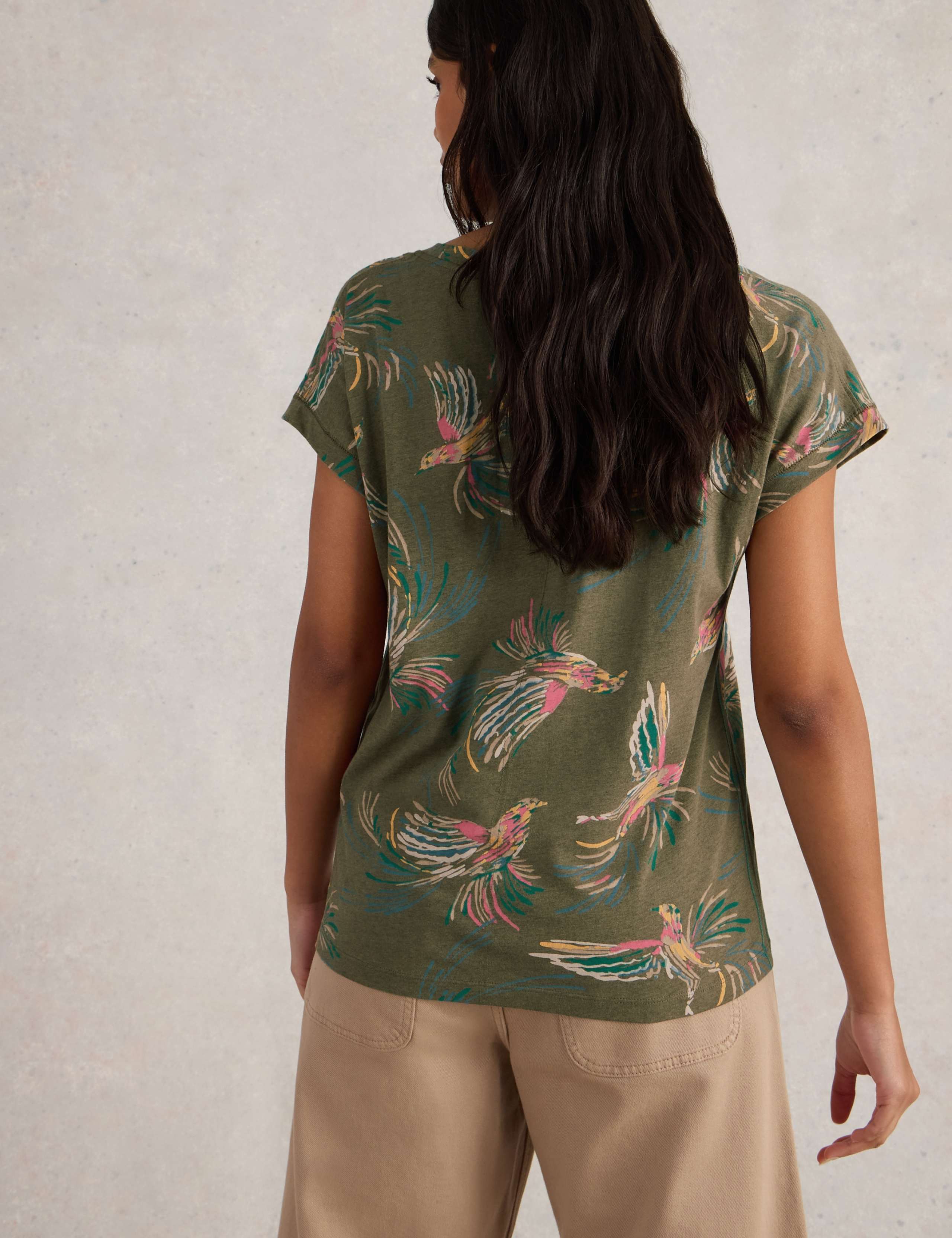 Pure Cotton Bird Print T-Shirt 5 of 8