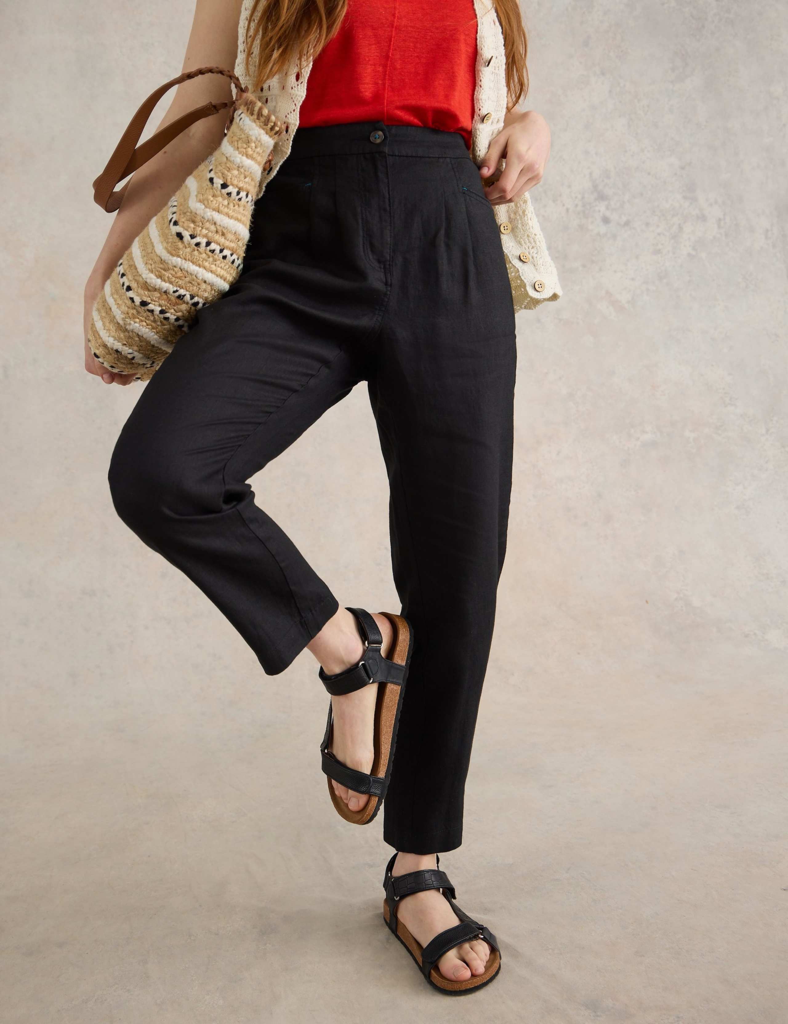 Pure Linen Tapered Trousers 4 of 6