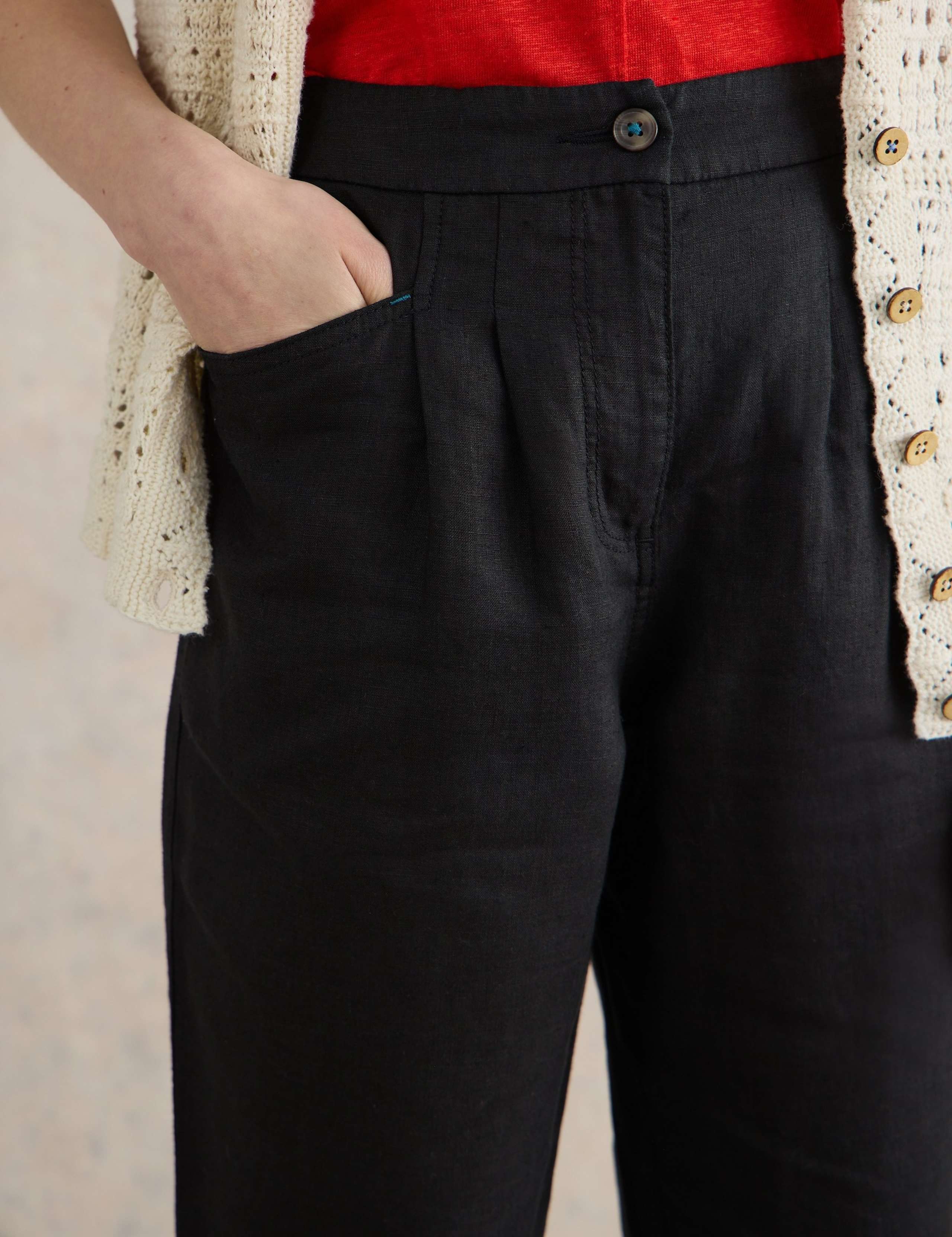 Pure Linen Tapered Trousers 5 of 6