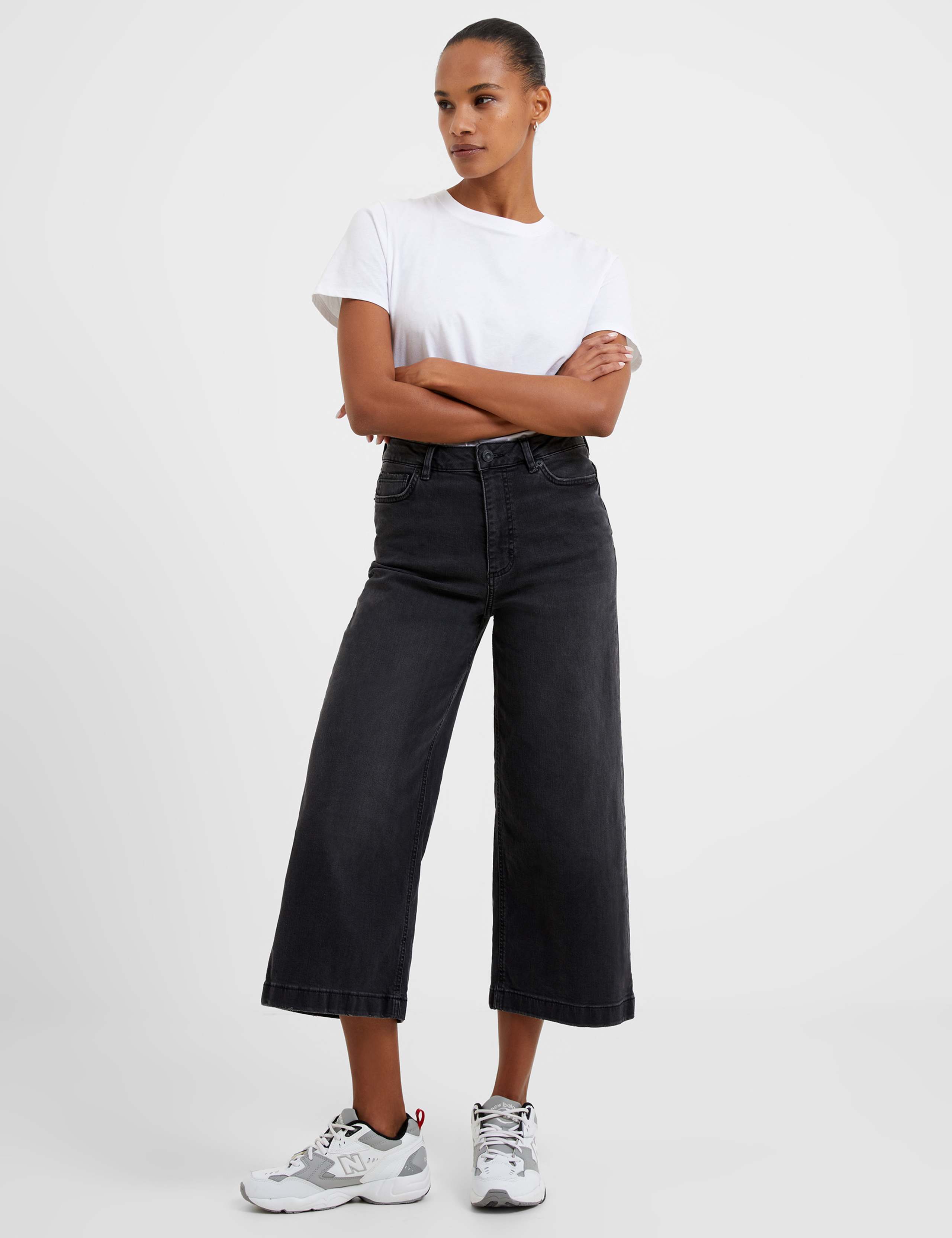High Waisted Wide Leg Cropped Jeans 1 of 3