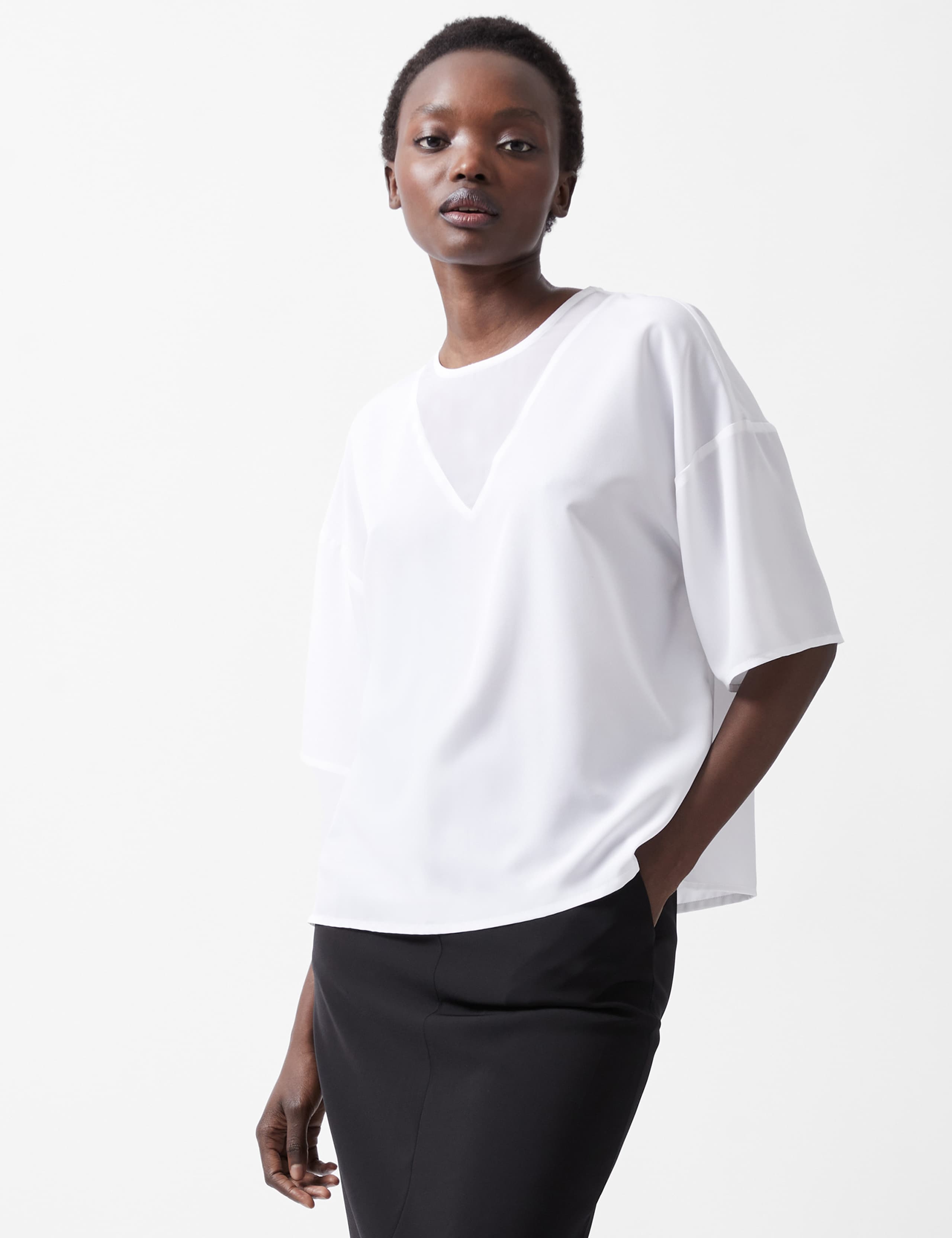 Crepe V-Neck Top 1 of 4