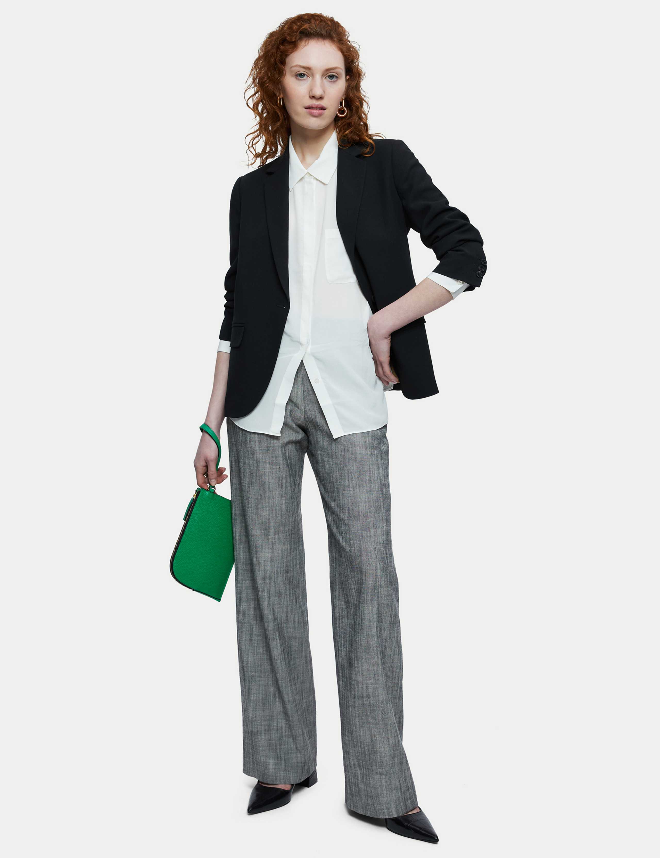 Checked Side Zip Wide Leg Trousers 1 of 4