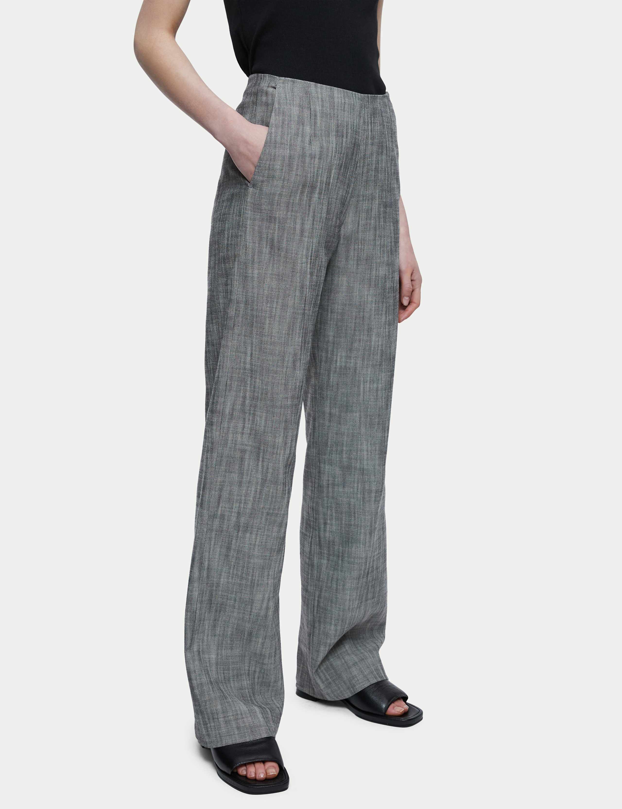 Checked Side Zip Wide Leg Trousers 2 of 4