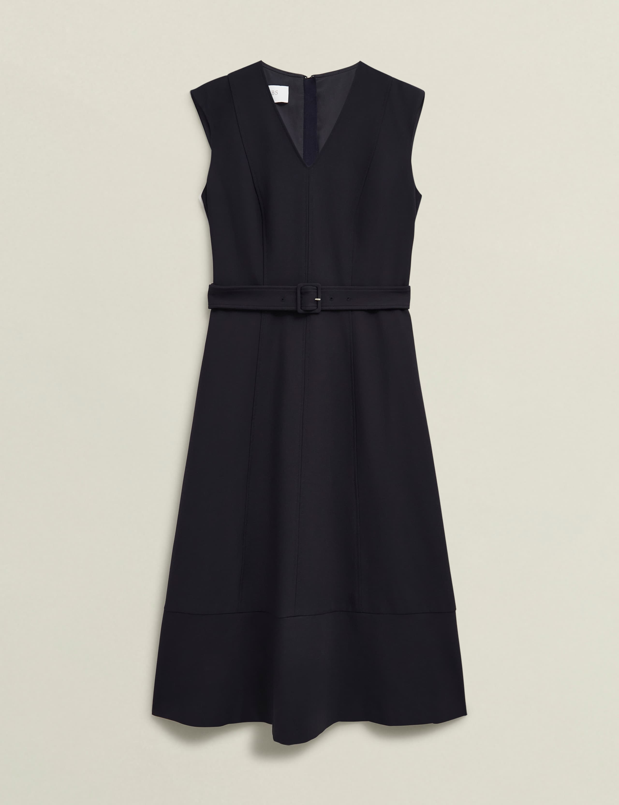 V-Neck Belted Midi Skater Dress 2 of 7