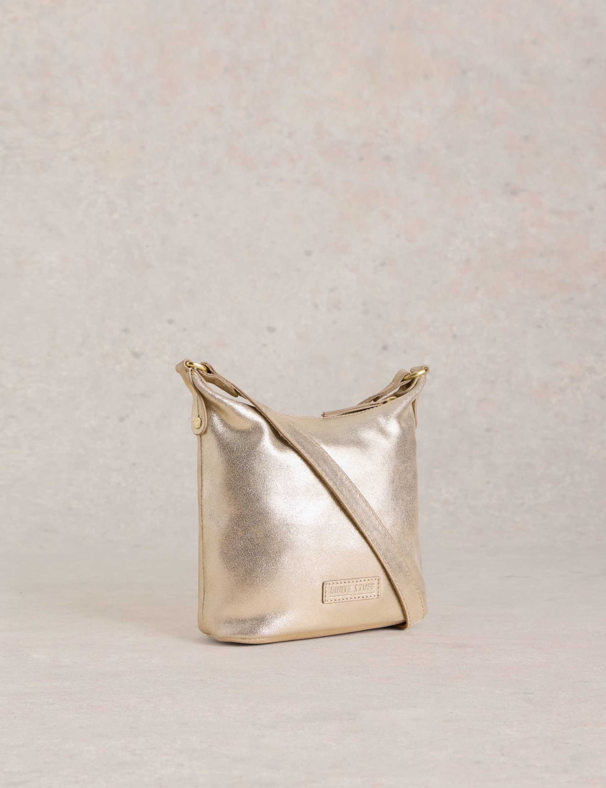 Leather Metallic Cross Body Bag 2 of 4