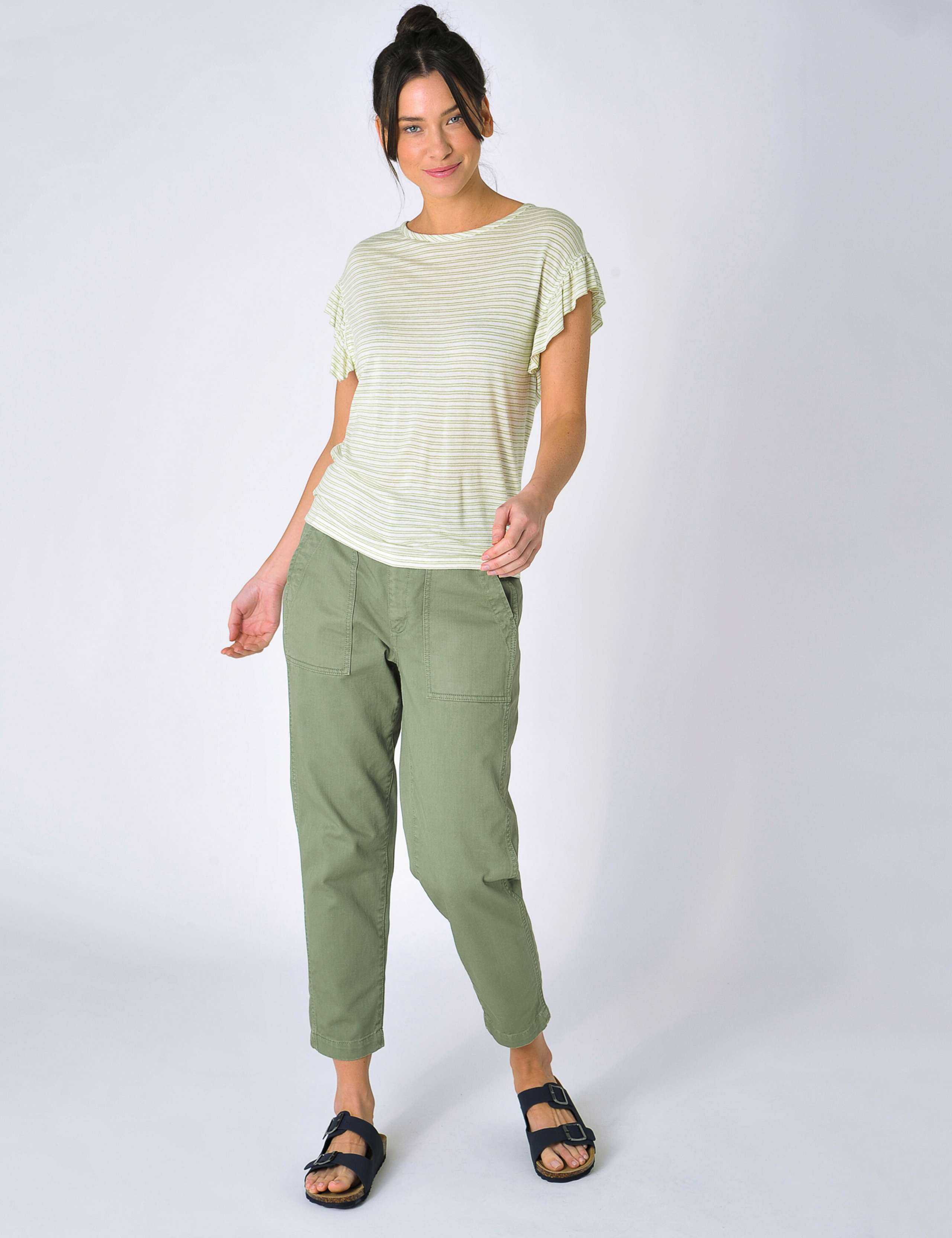 Jersey Striped Frill Detail Top 5 of 5