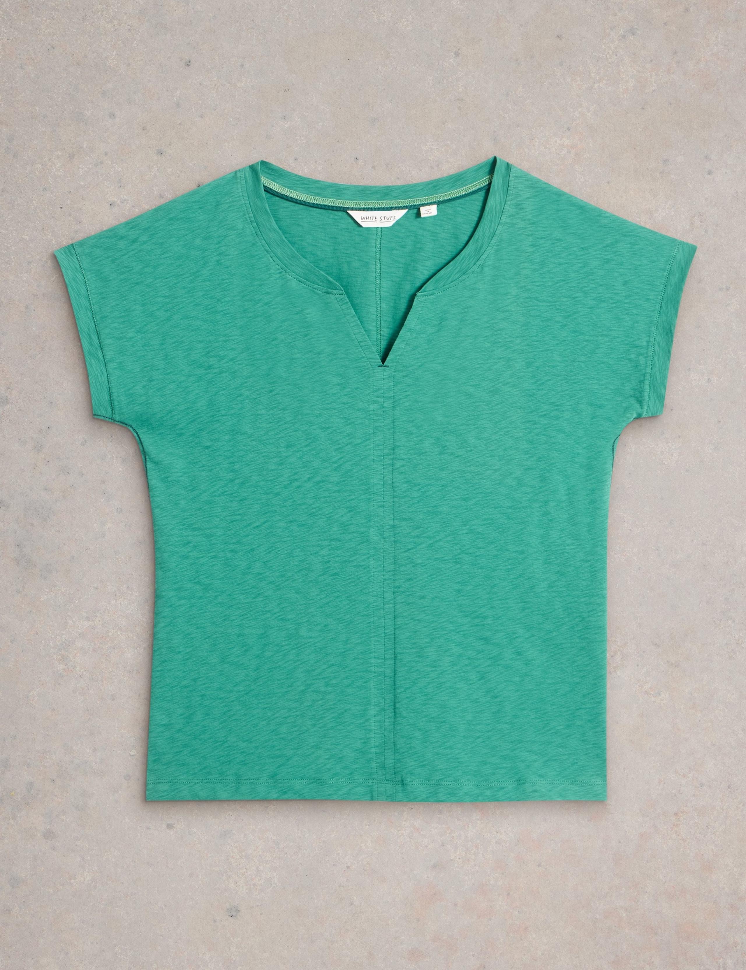 Pure Cotton Notch Neck T-Shirt 2 of 6
