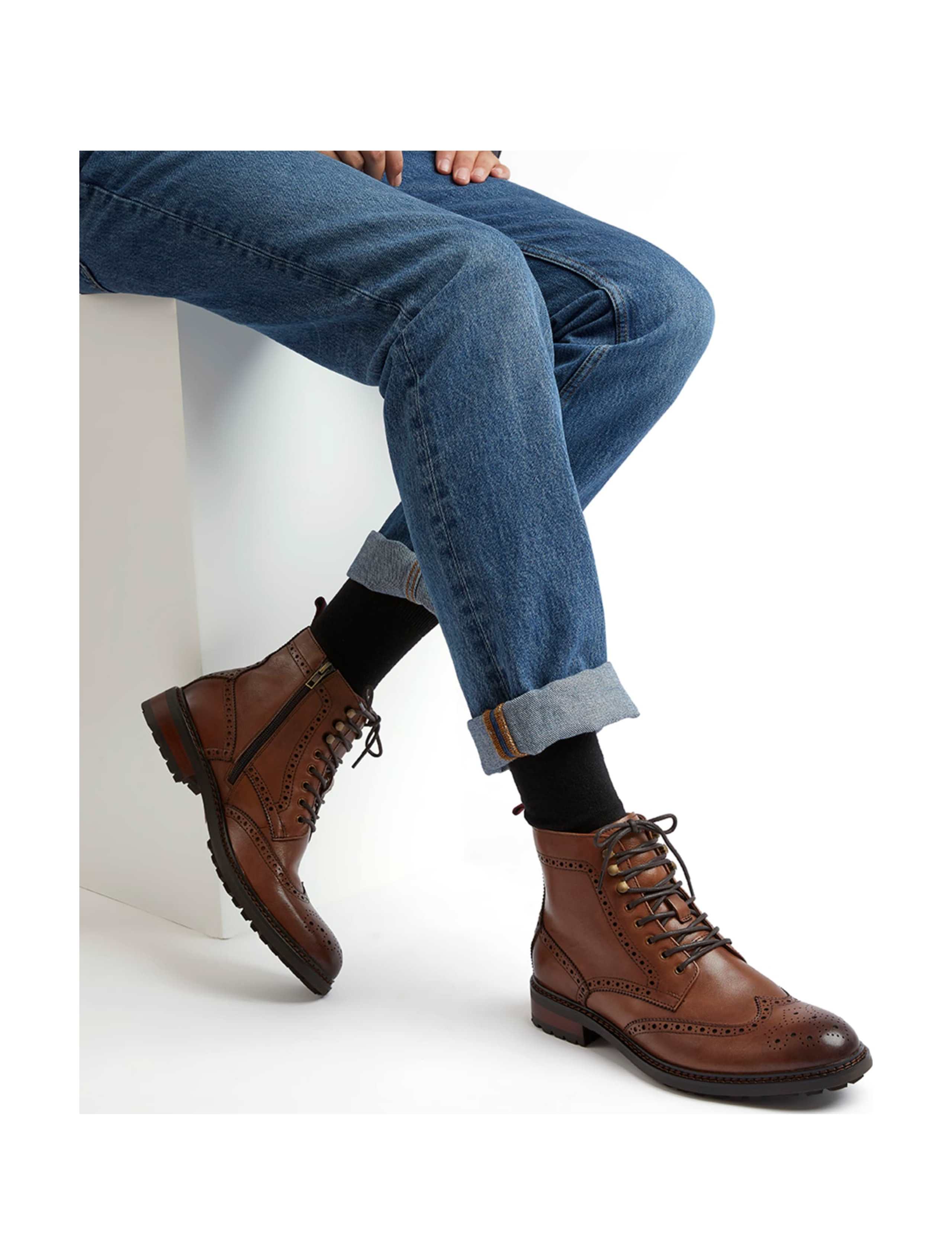 Leather Brogue Ankle Boots 1 of 6