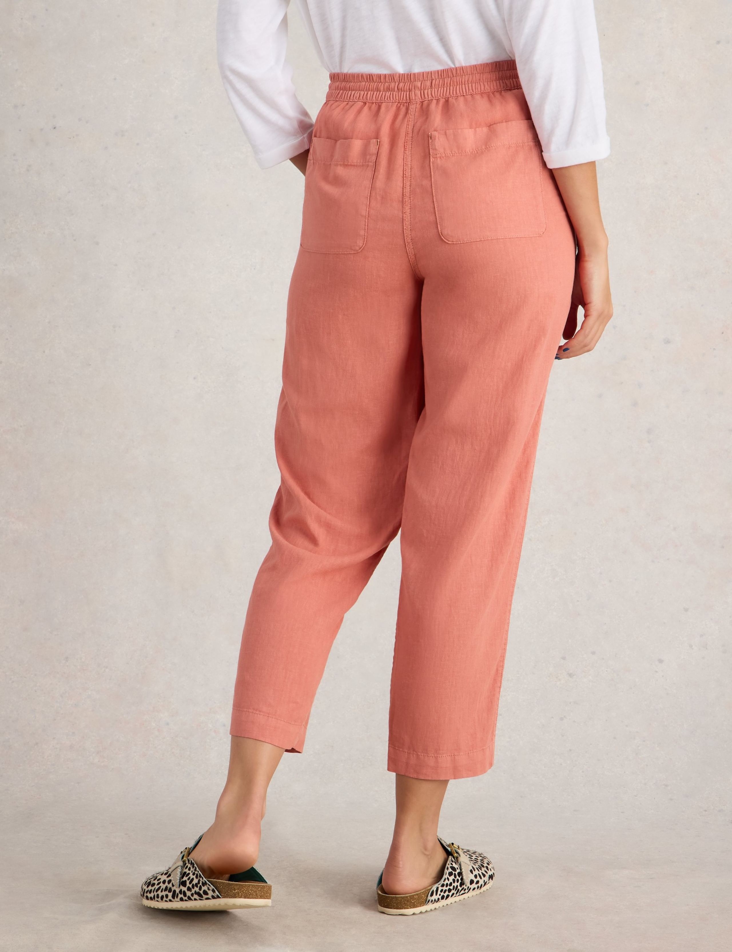 Linen Rich Relaxed Ankle Grazer Trousers 4 of 6