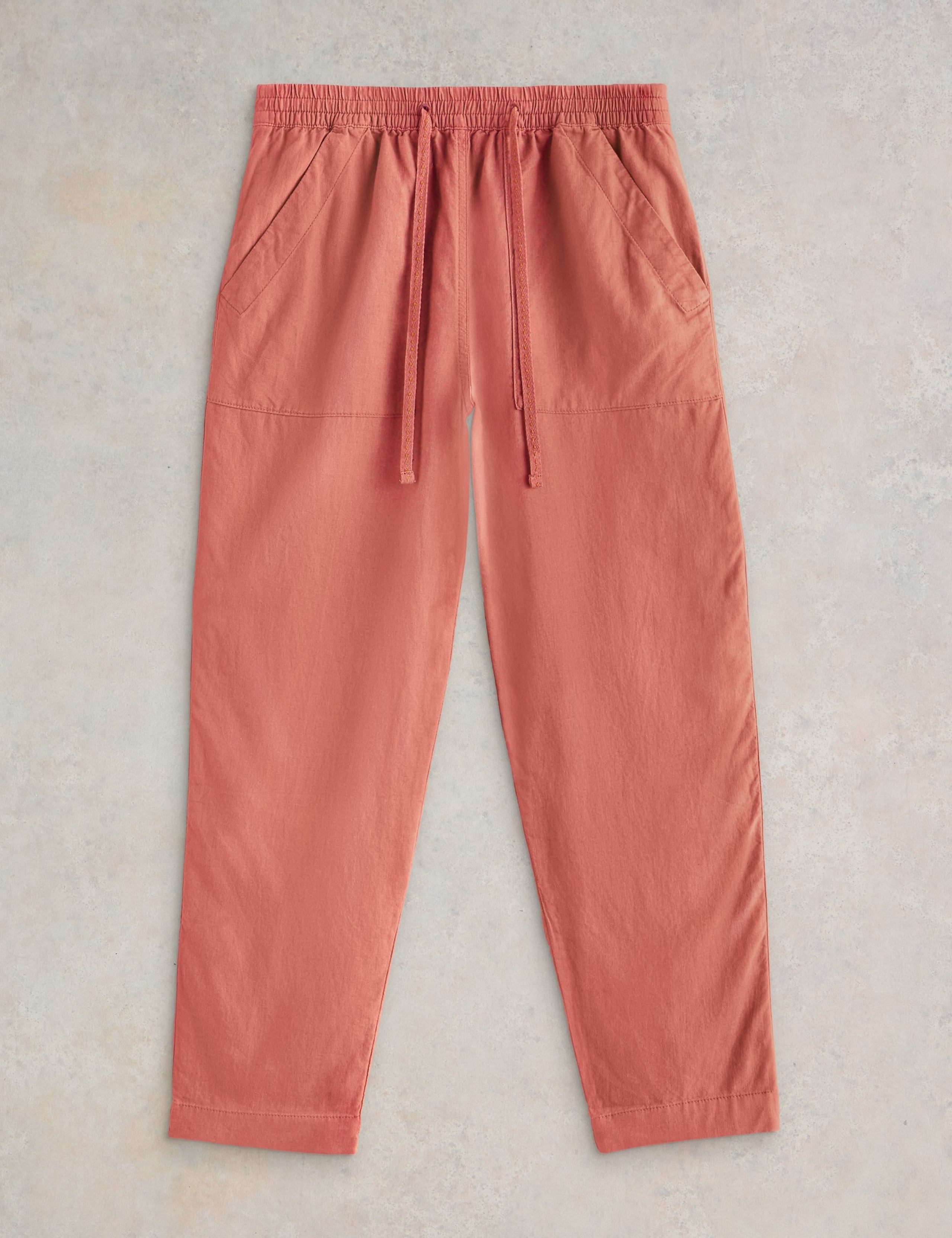 Linen Rich Relaxed Ankle Grazer Trousers 2 of 6