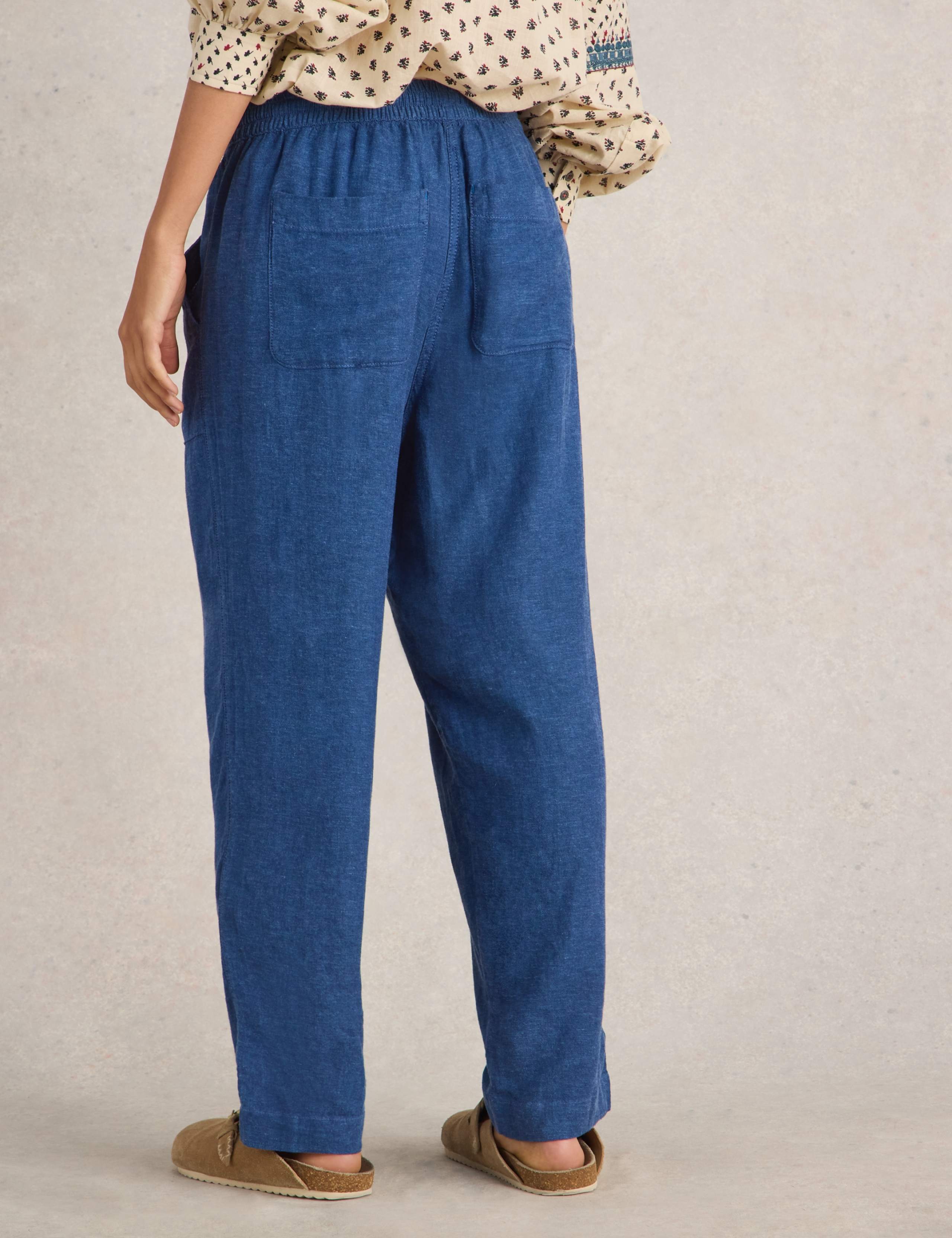 Linen Rich Relaxed Ankle Grazer Trousers 5 of 7