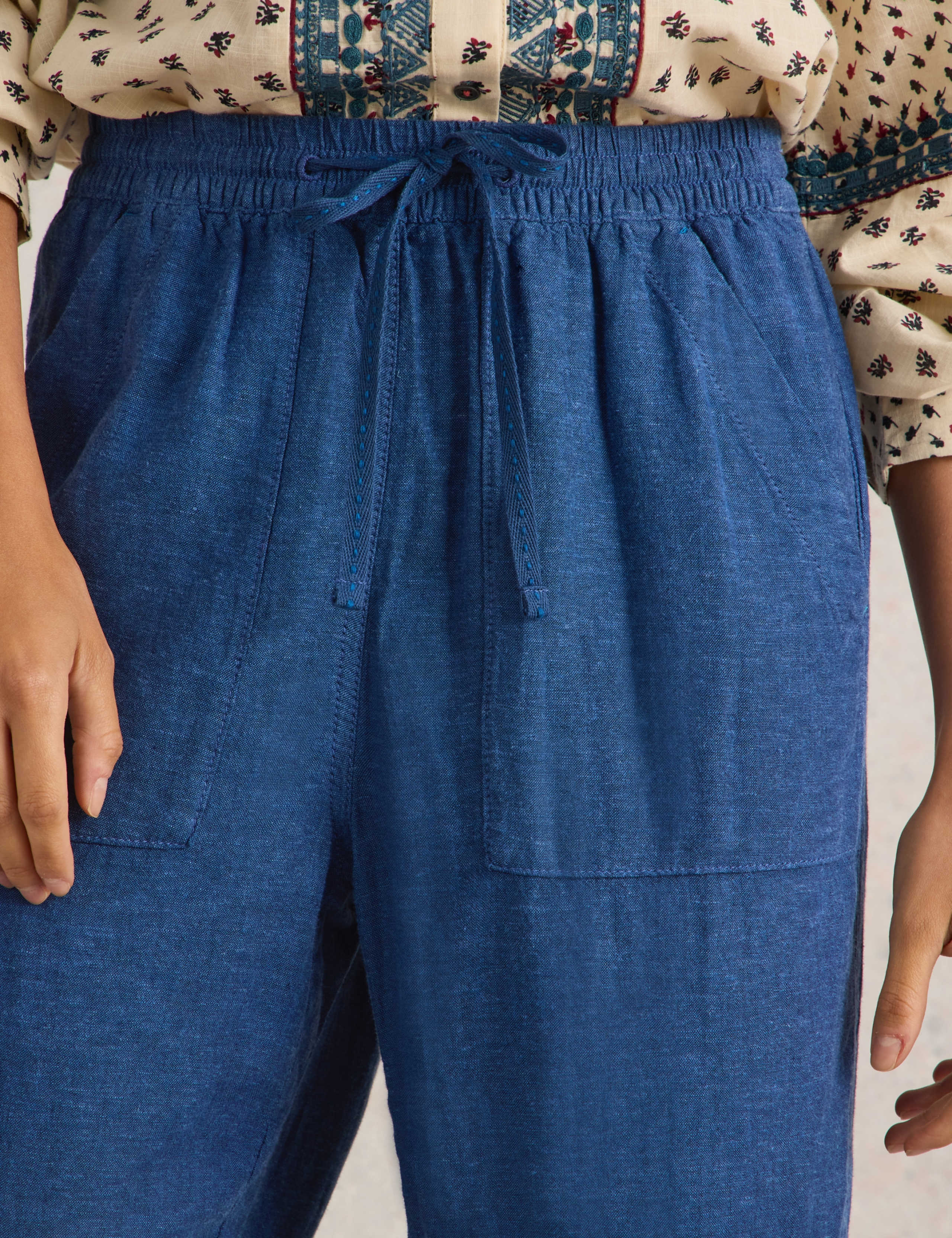 Linen Rich Relaxed Ankle Grazer Trousers 6 of 7