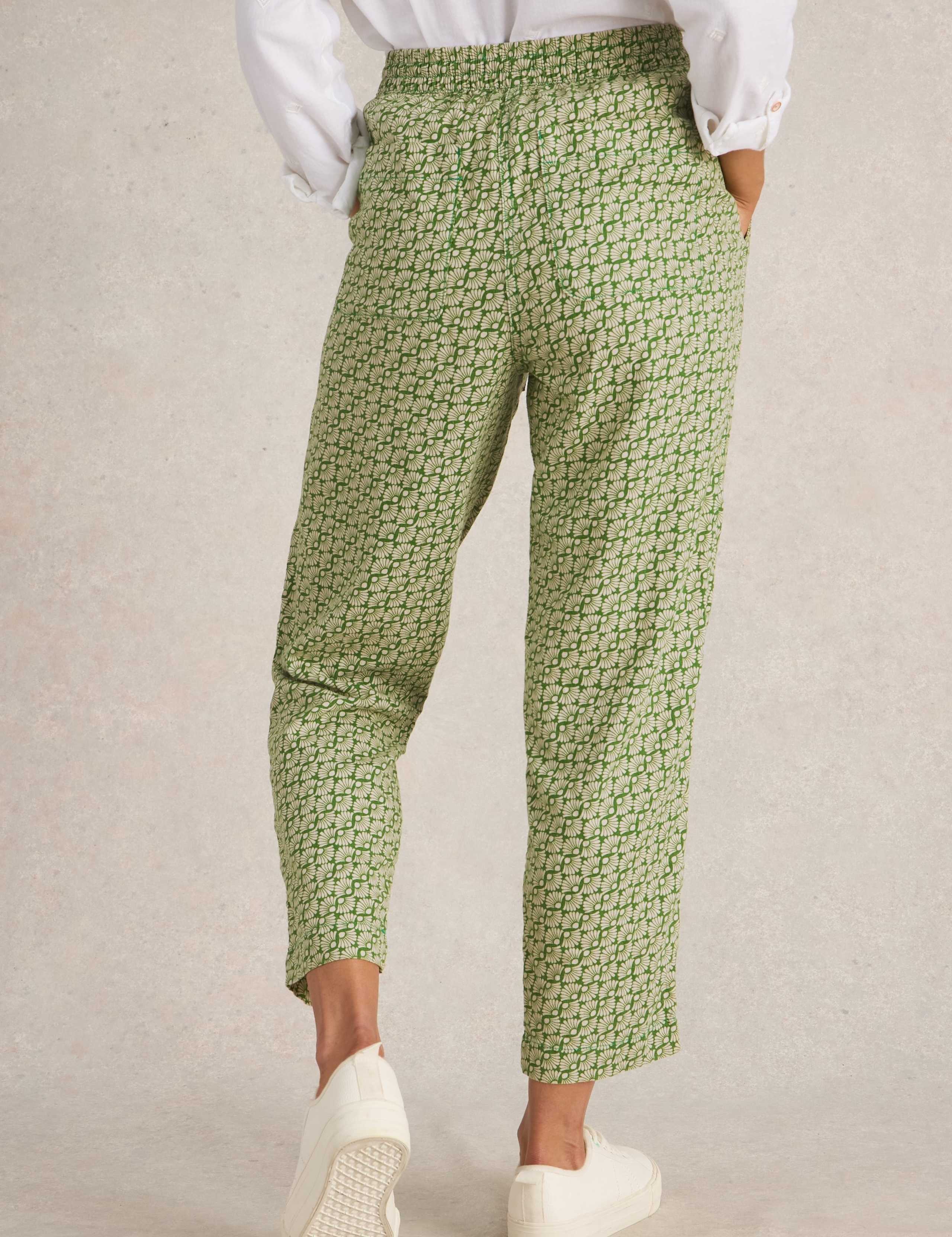 Linen Rich Printed Relaxed Trousers 4 of 6
