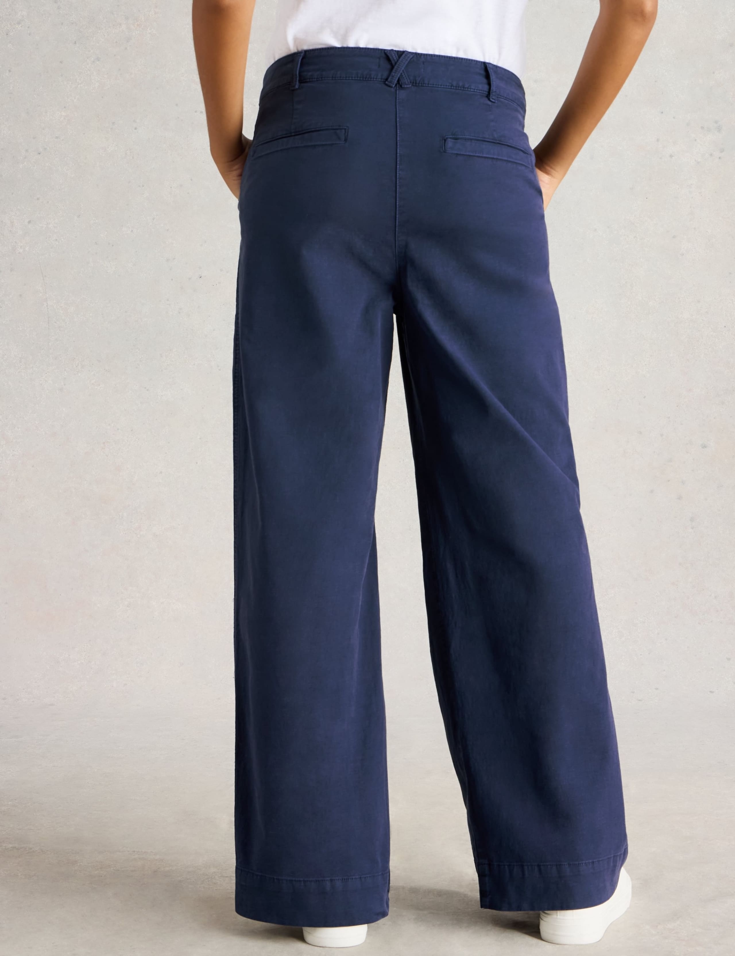Cotton Rich Wide Leg Chinos With Linen 4 of 6