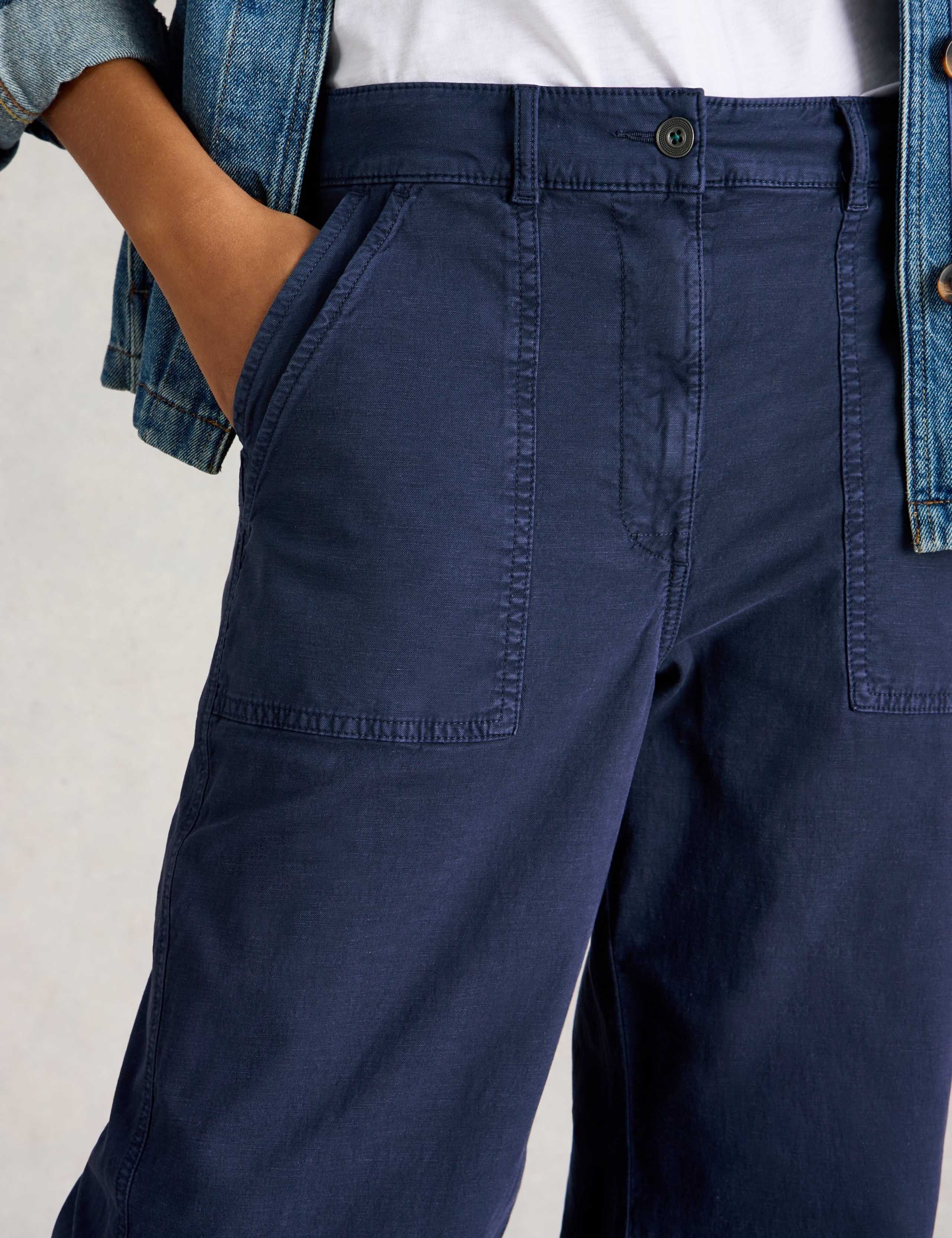 Cotton Rich Wide Leg Chinos With Linen 5 of 6