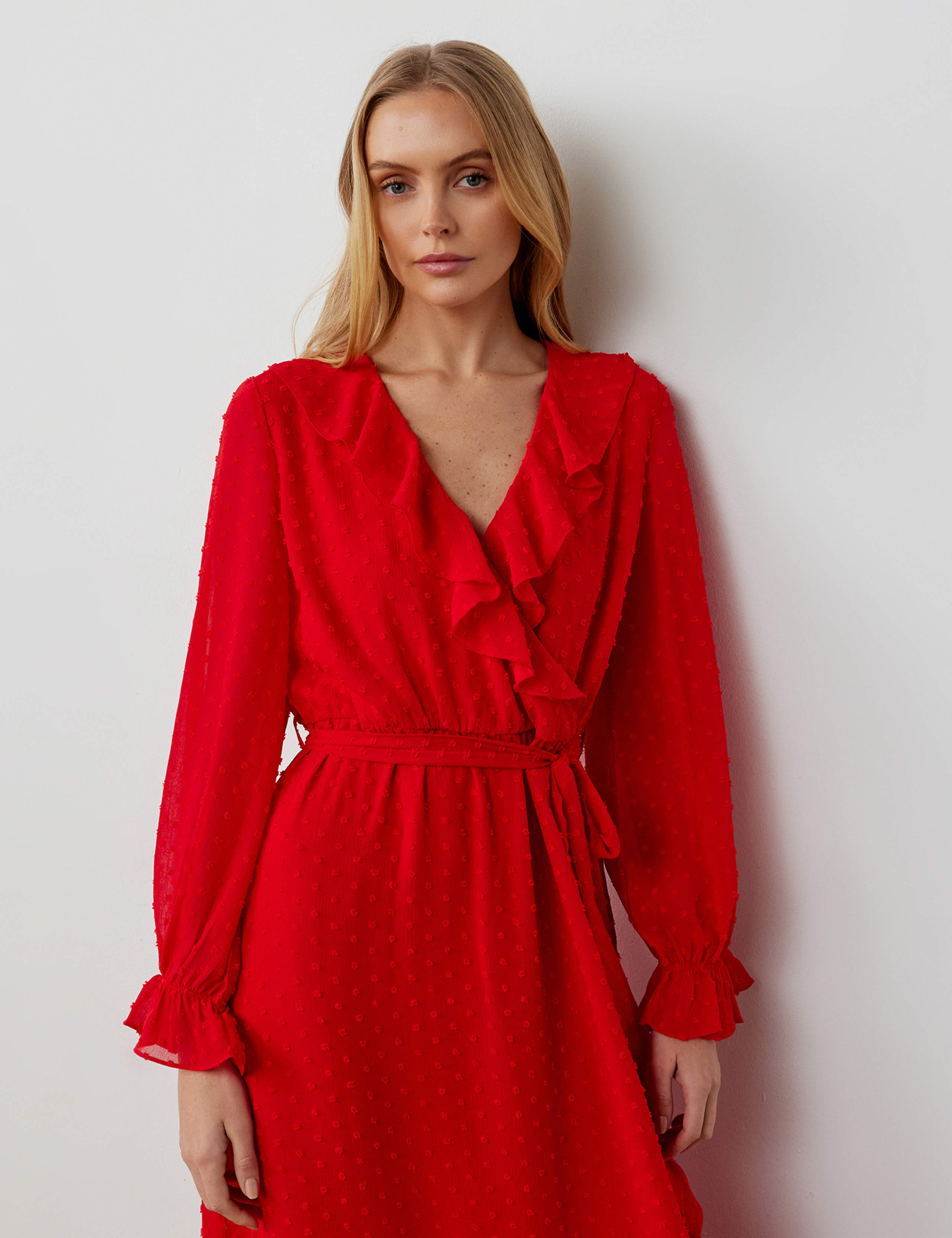 V-Neck Ruffle Midaxi Tiered Dress 4 of 5