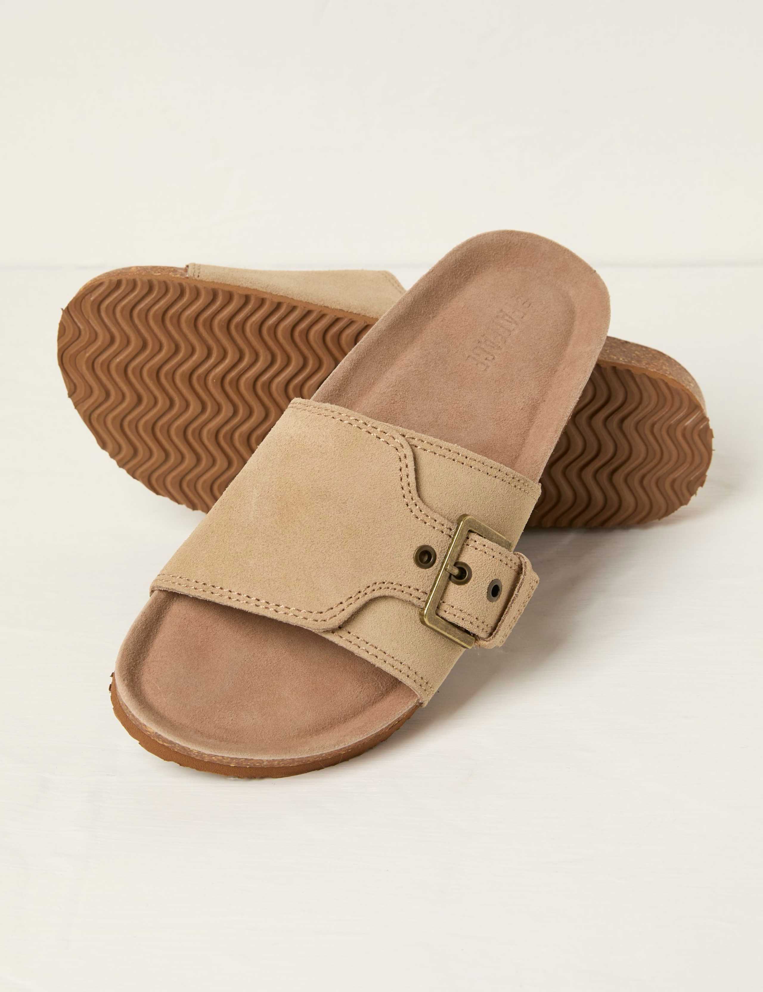 Suede Footbed Sliders 2 of 3