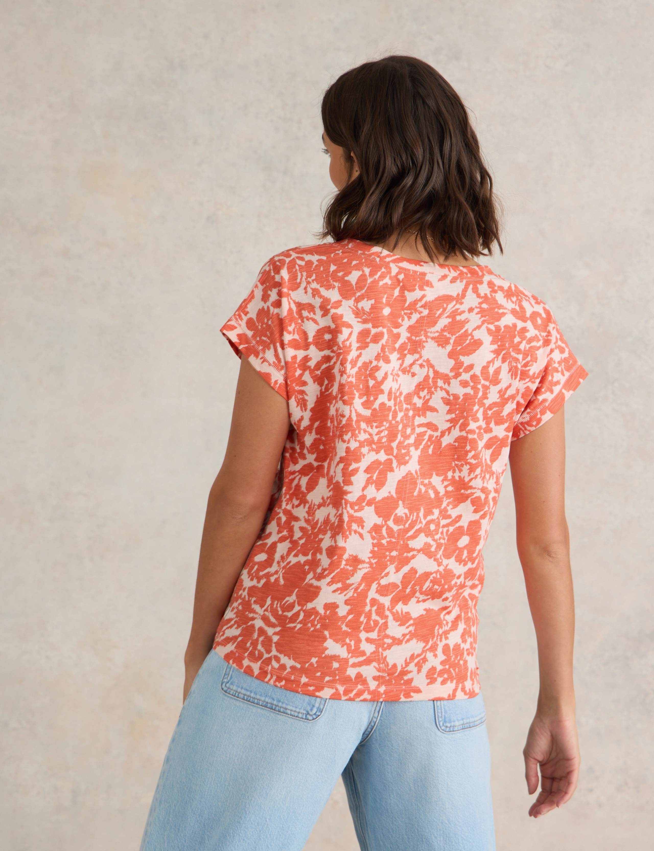 Pure Cotton Floral Notch Neck Top 4 of 6