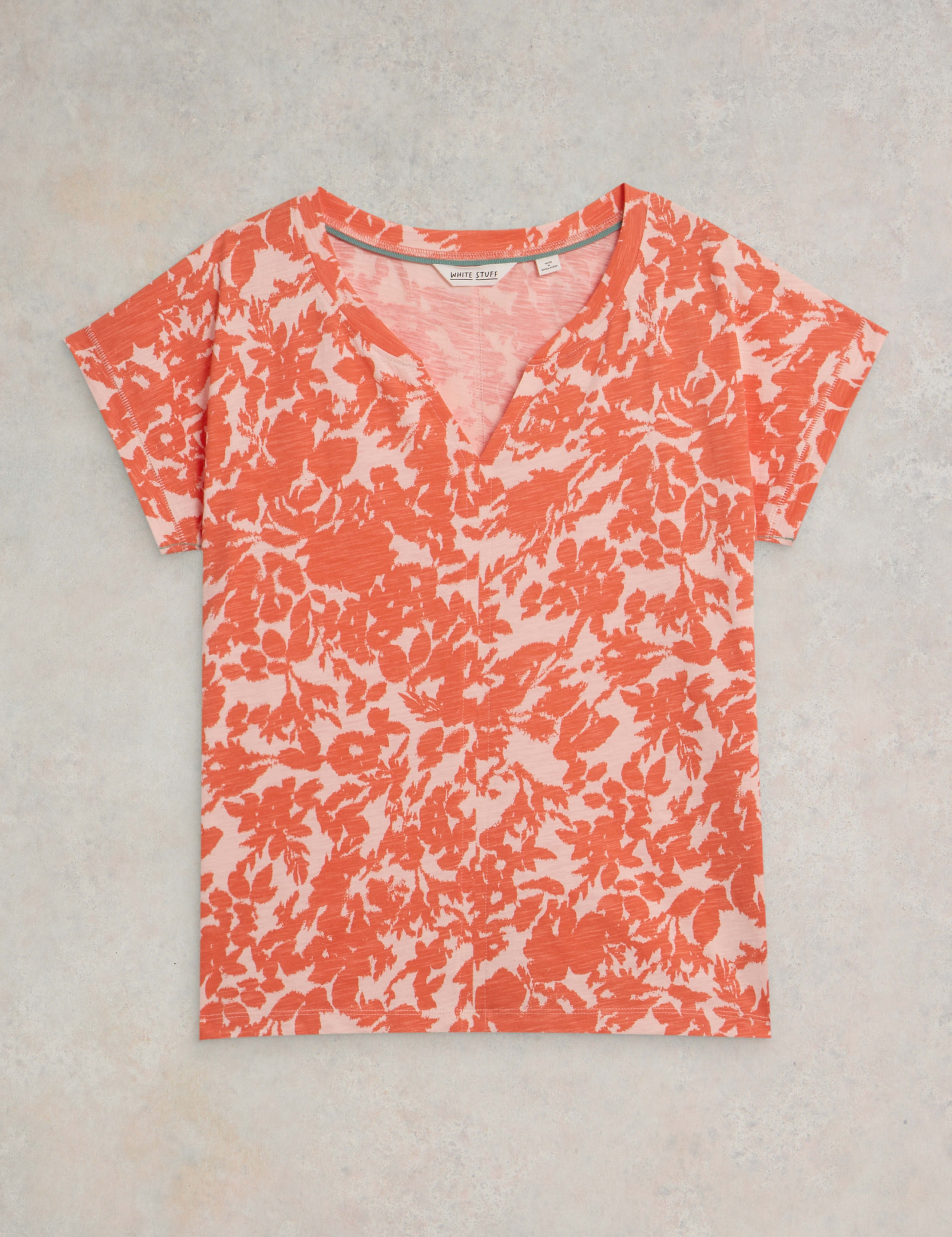 Pure Cotton Floral Notch Neck Top 2 of 6