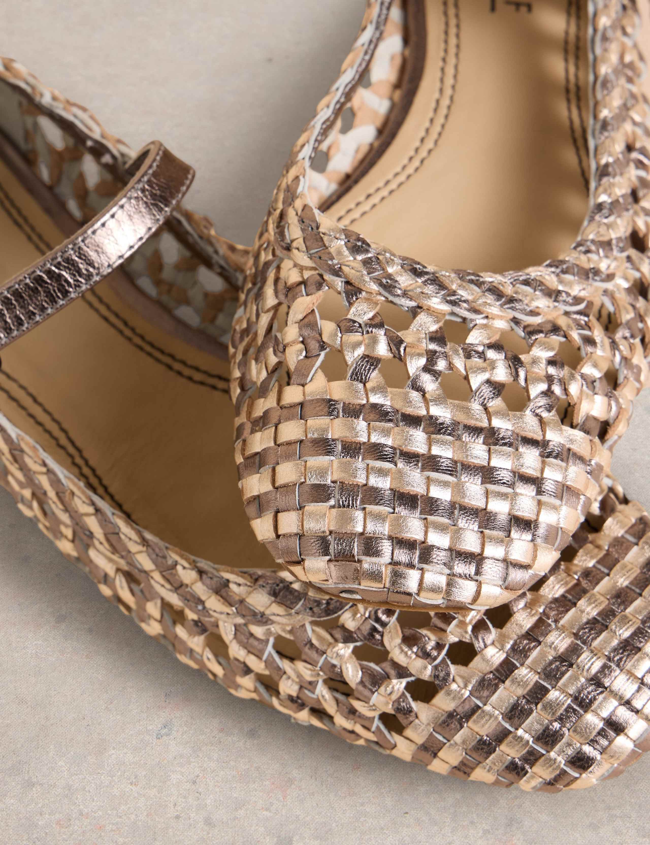 Leather Metallic Woven Ballerina 4 of 4