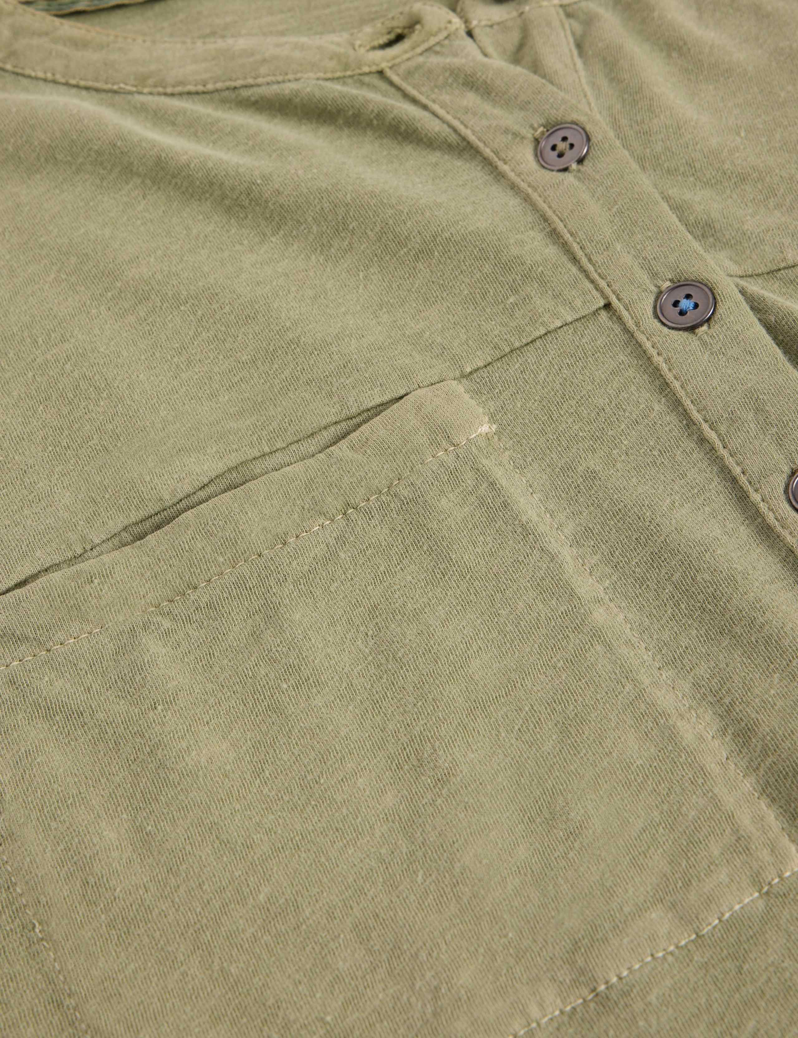 Pure Cotton Round Neck Button Detail Shirt 6 of 6