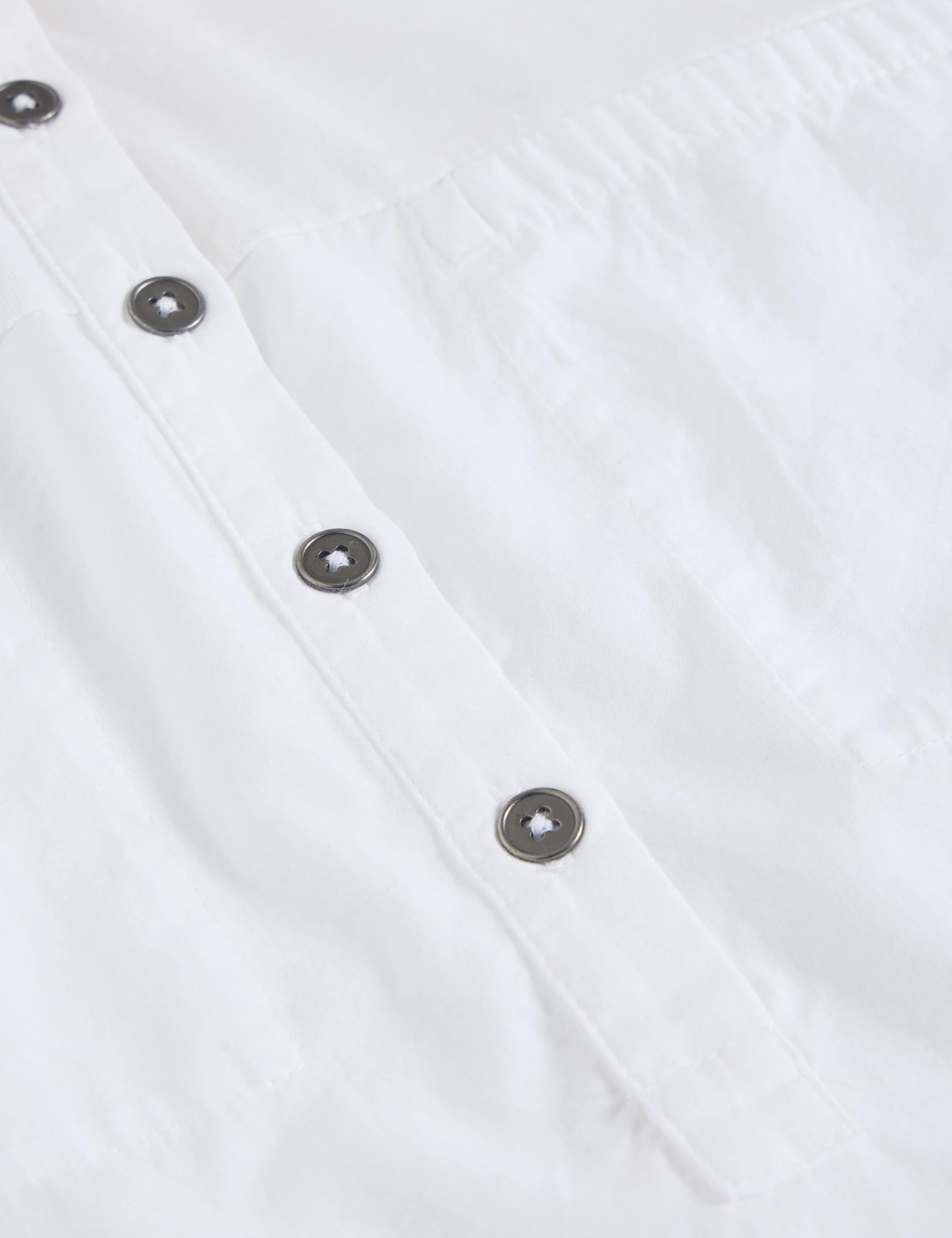 Pure Cotton Round Neck Button Detail Shirt 6 of 6