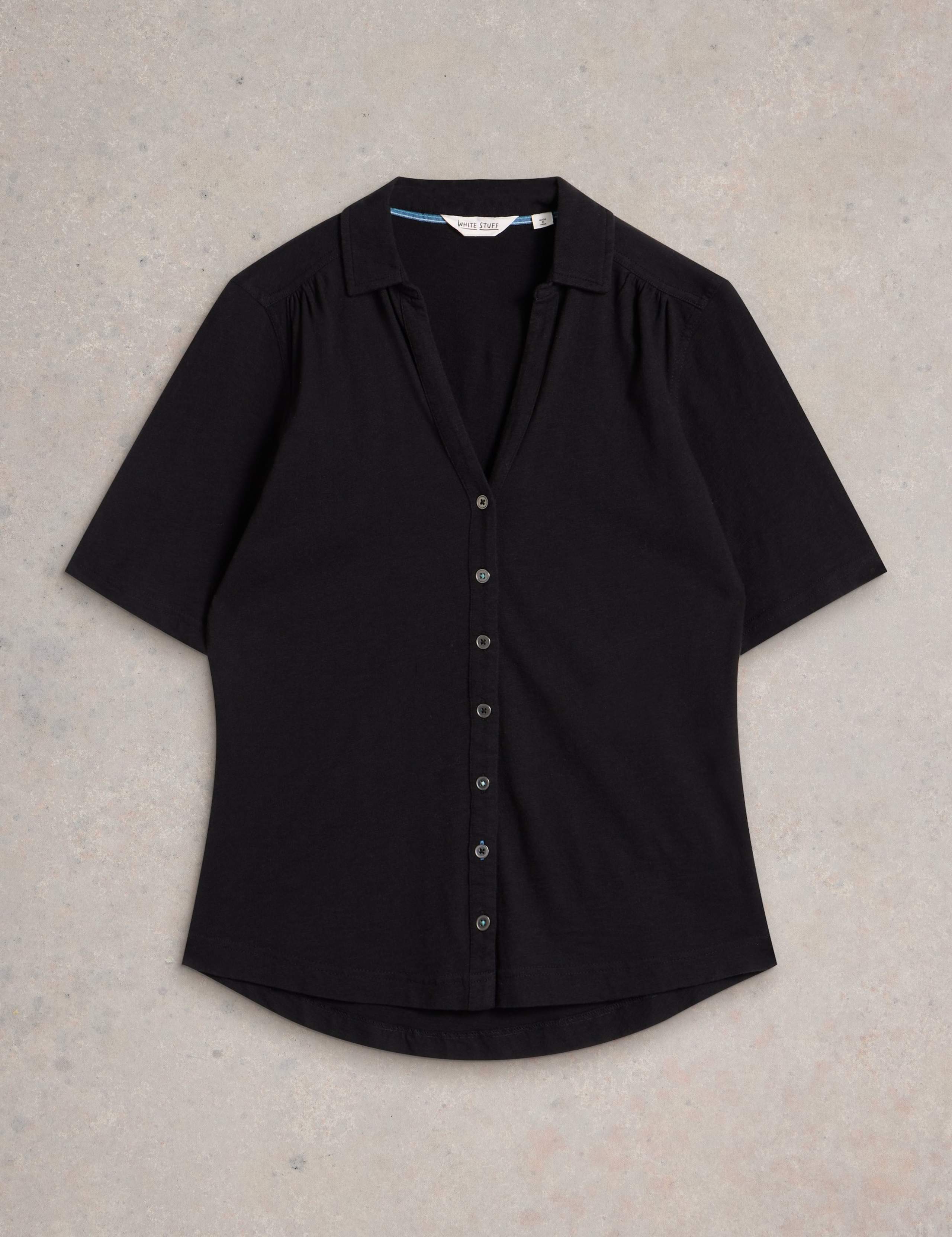 Pure Cotton Jersey Collared Top 2 of 6