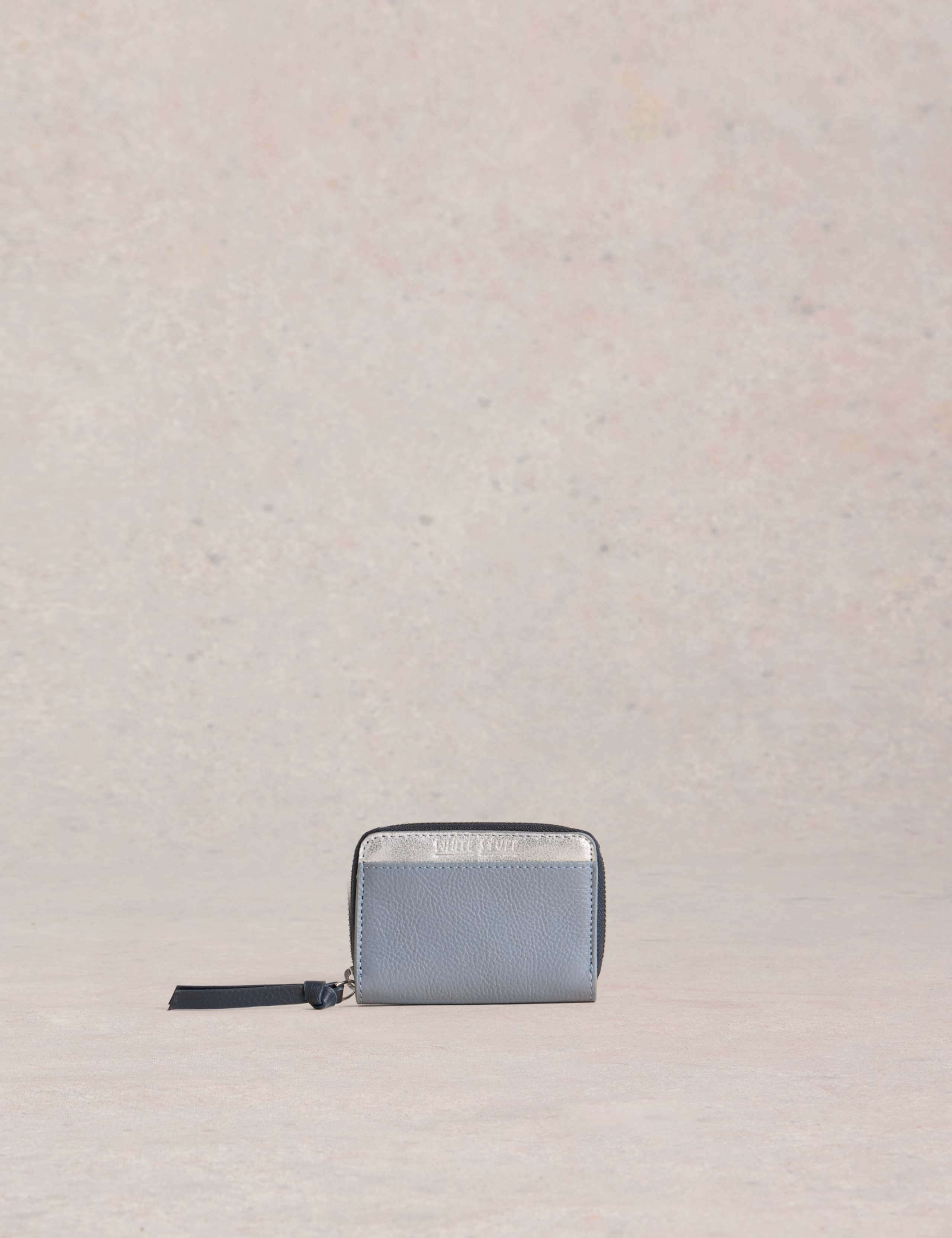Leather Metallic Zip Around Purse 1 of 4