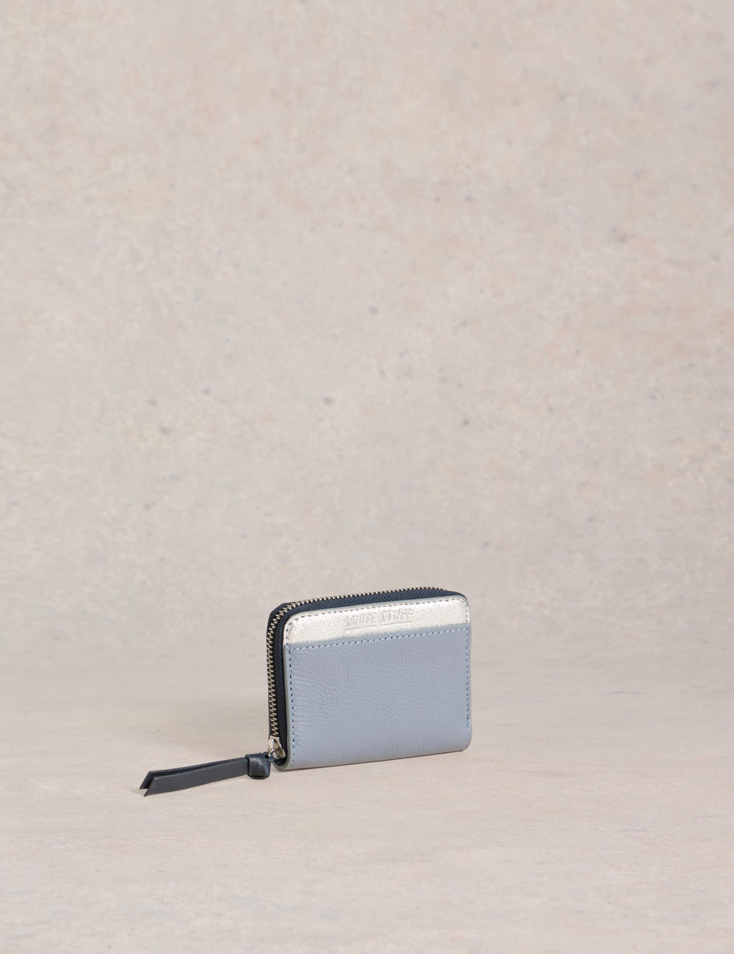 Leather Metallic Zip Around Purse 2 of 4