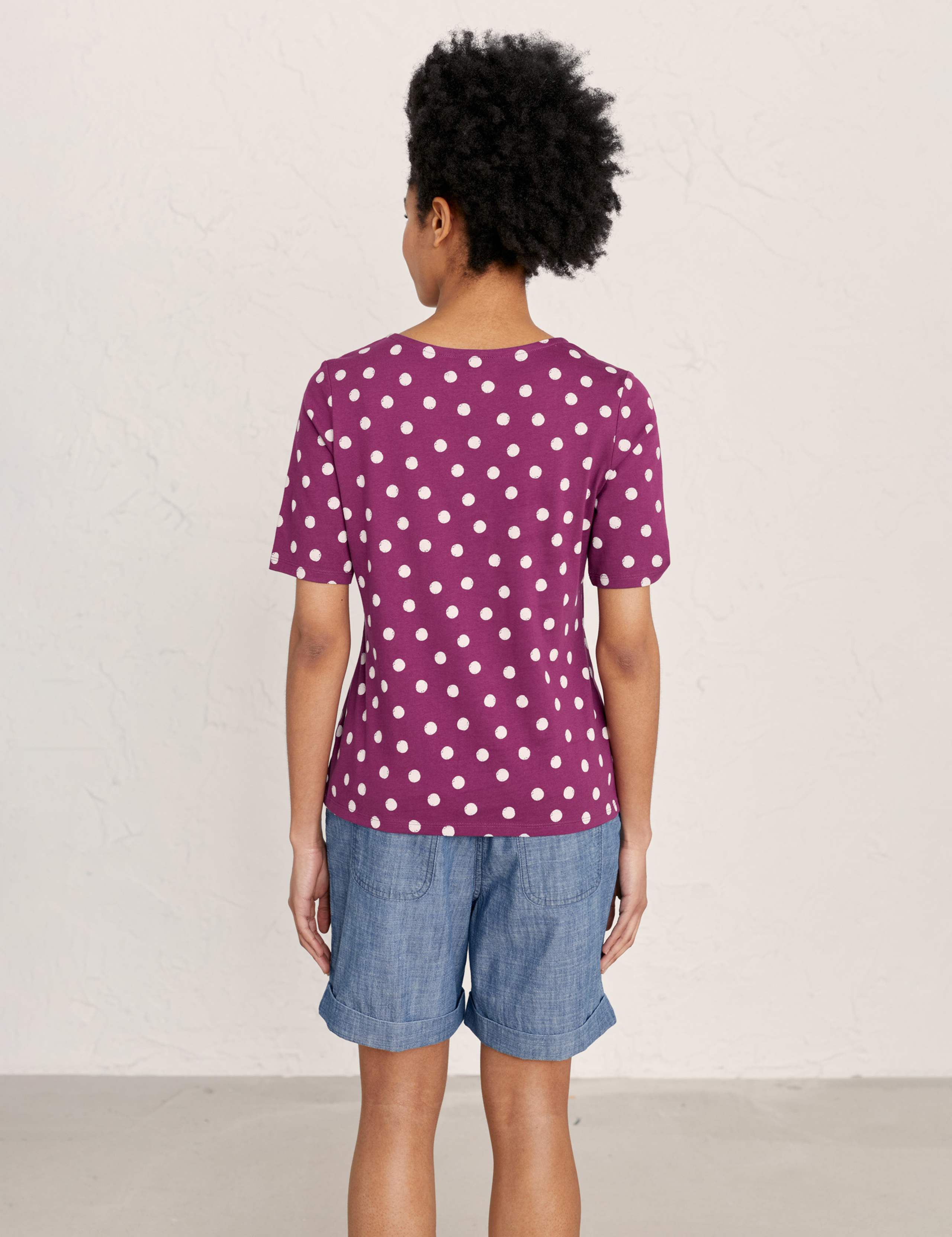 Organic Cotton Polka Dot Round Neck Top 3 of 5