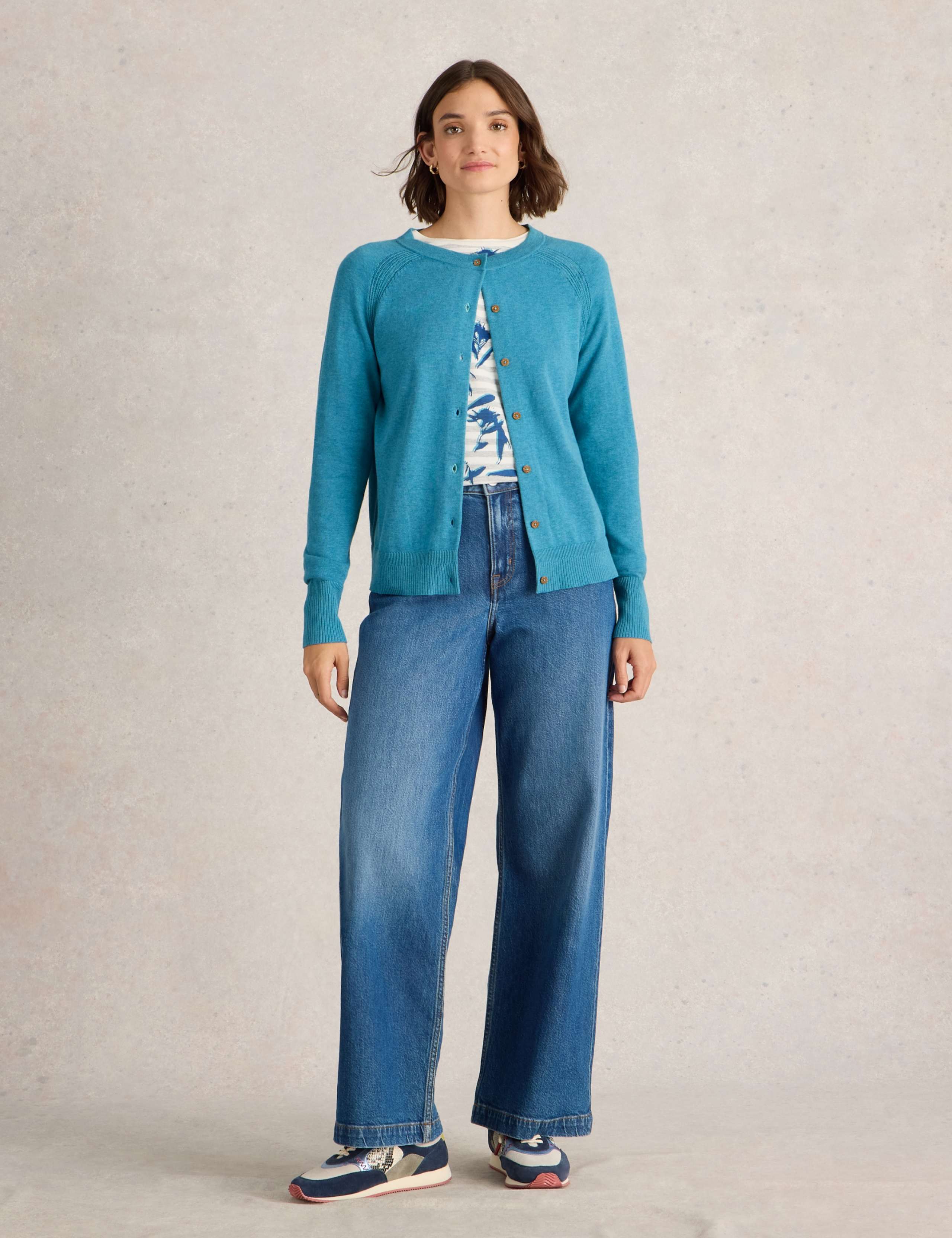 Pure Cotton Crew Neck Cardigan 3 of 7