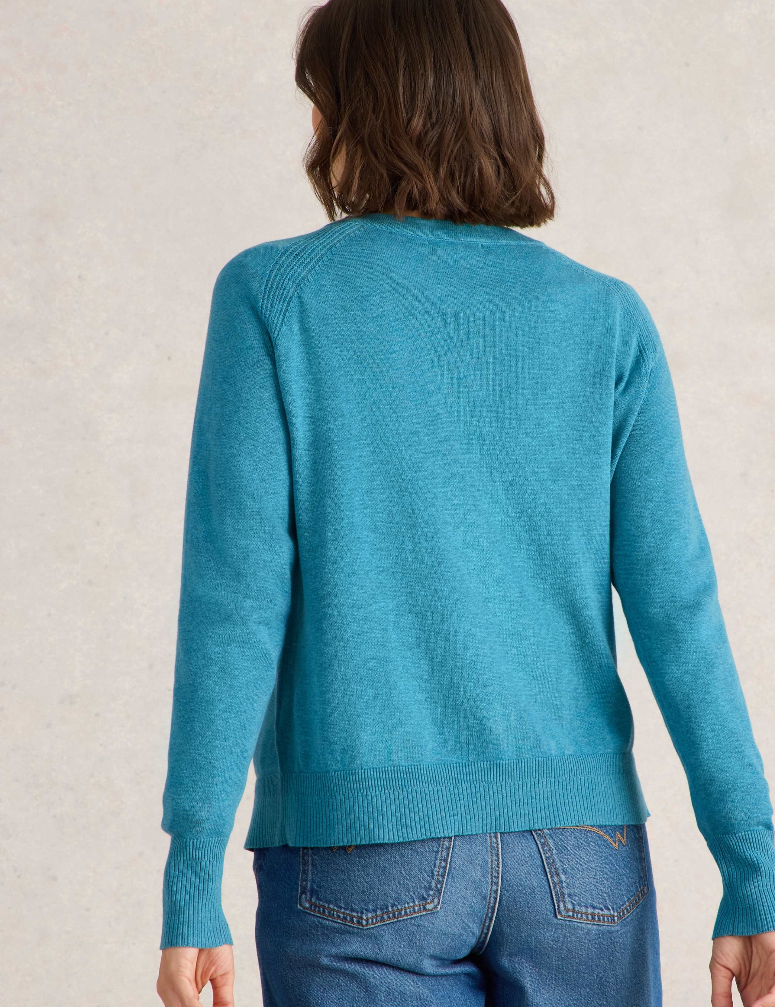 Pure Cotton Crew Neck Cardigan 4 of 7
