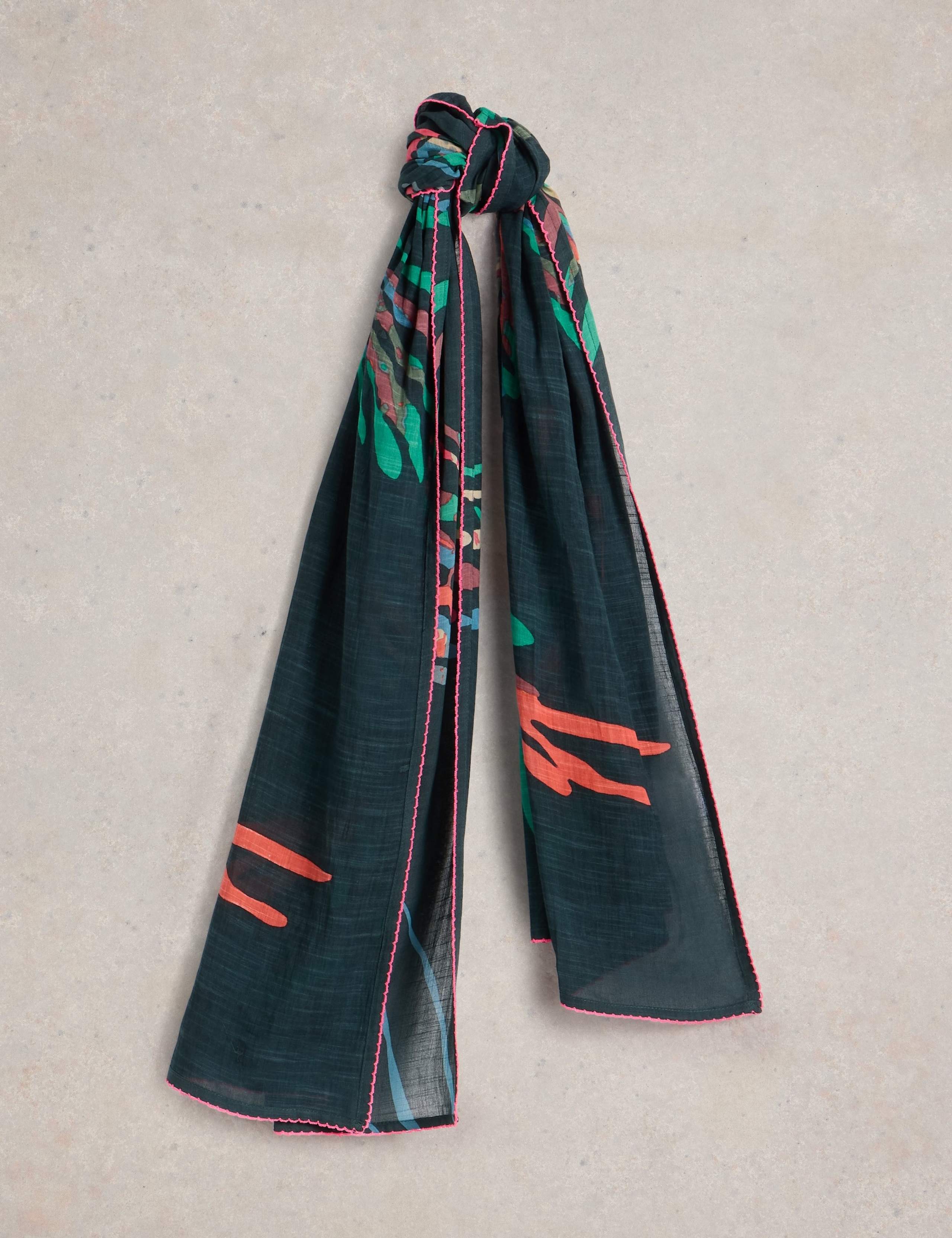 Cotton Blend Printed Scarf 1 of 2