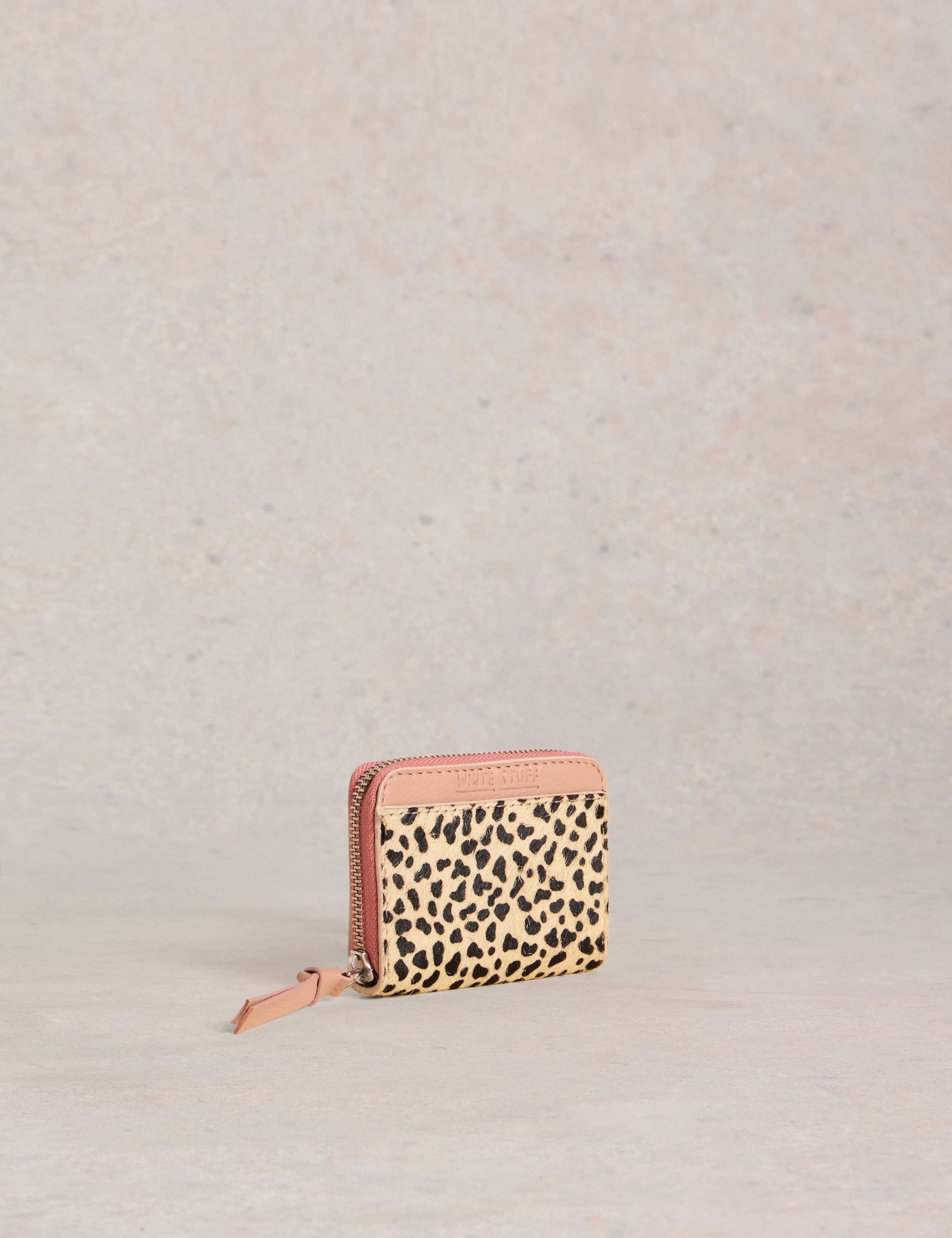 Leather Animal Print Zip Around Purse 2 of 4