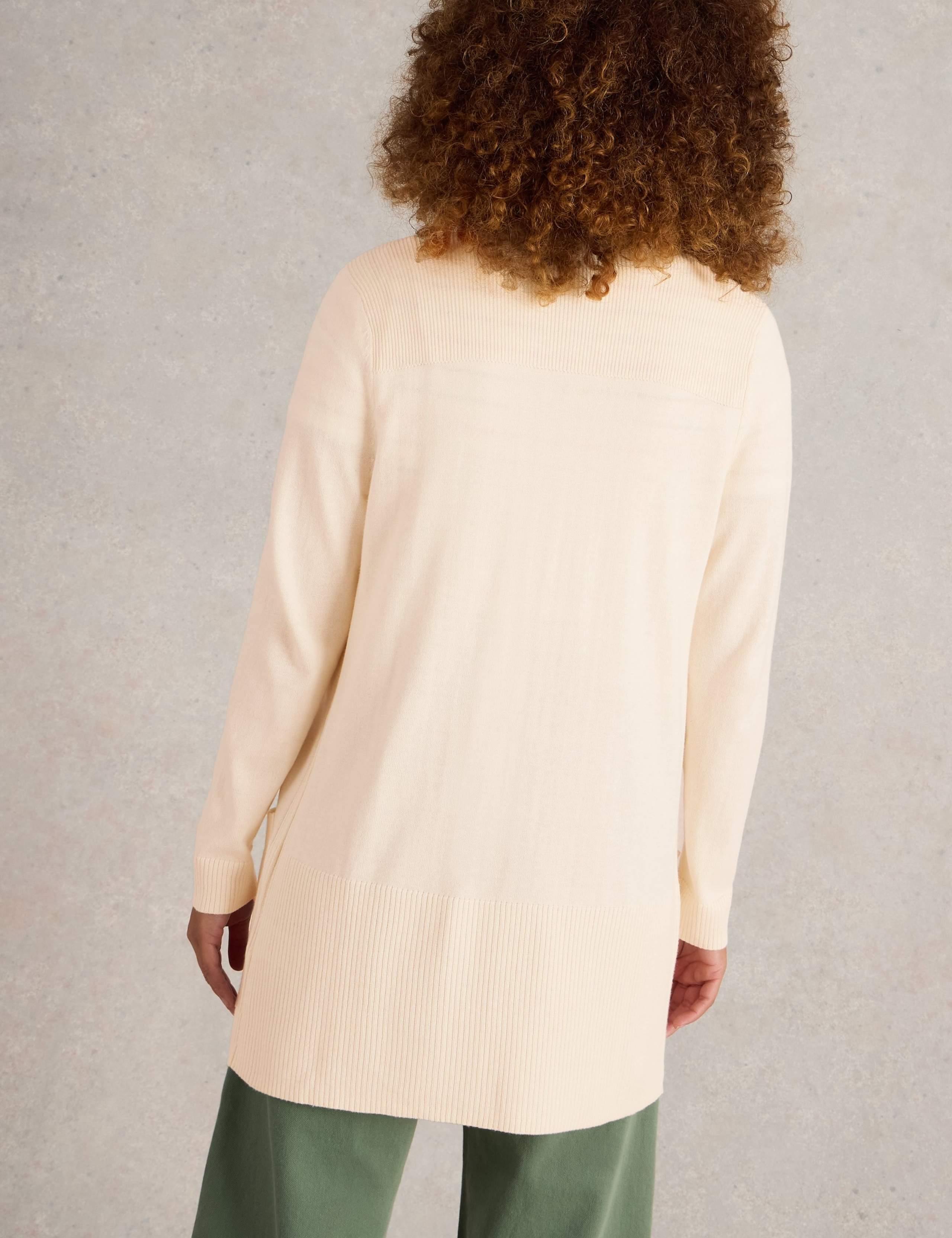 Cotton Blend Longline Cardigan 4 of 6