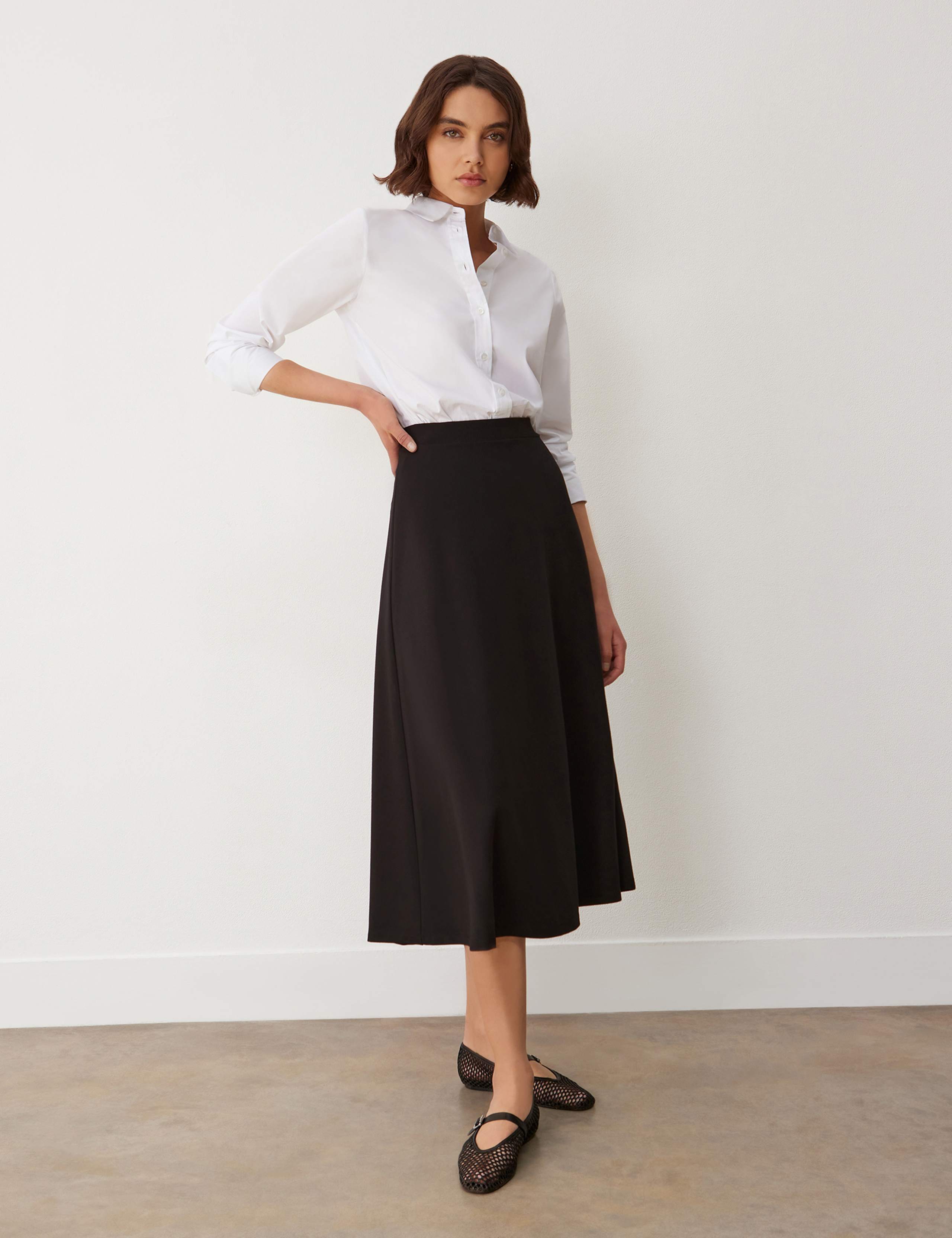 Ponte Jersey Midi A-Line Skirt 2 of 4